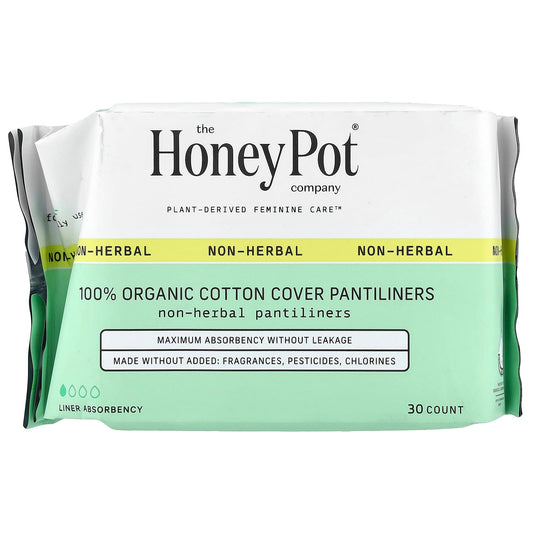 The Honey Pot Company, Organic Non-Herbal Cotton Cover Pantiliners , 30 Count - Image 1