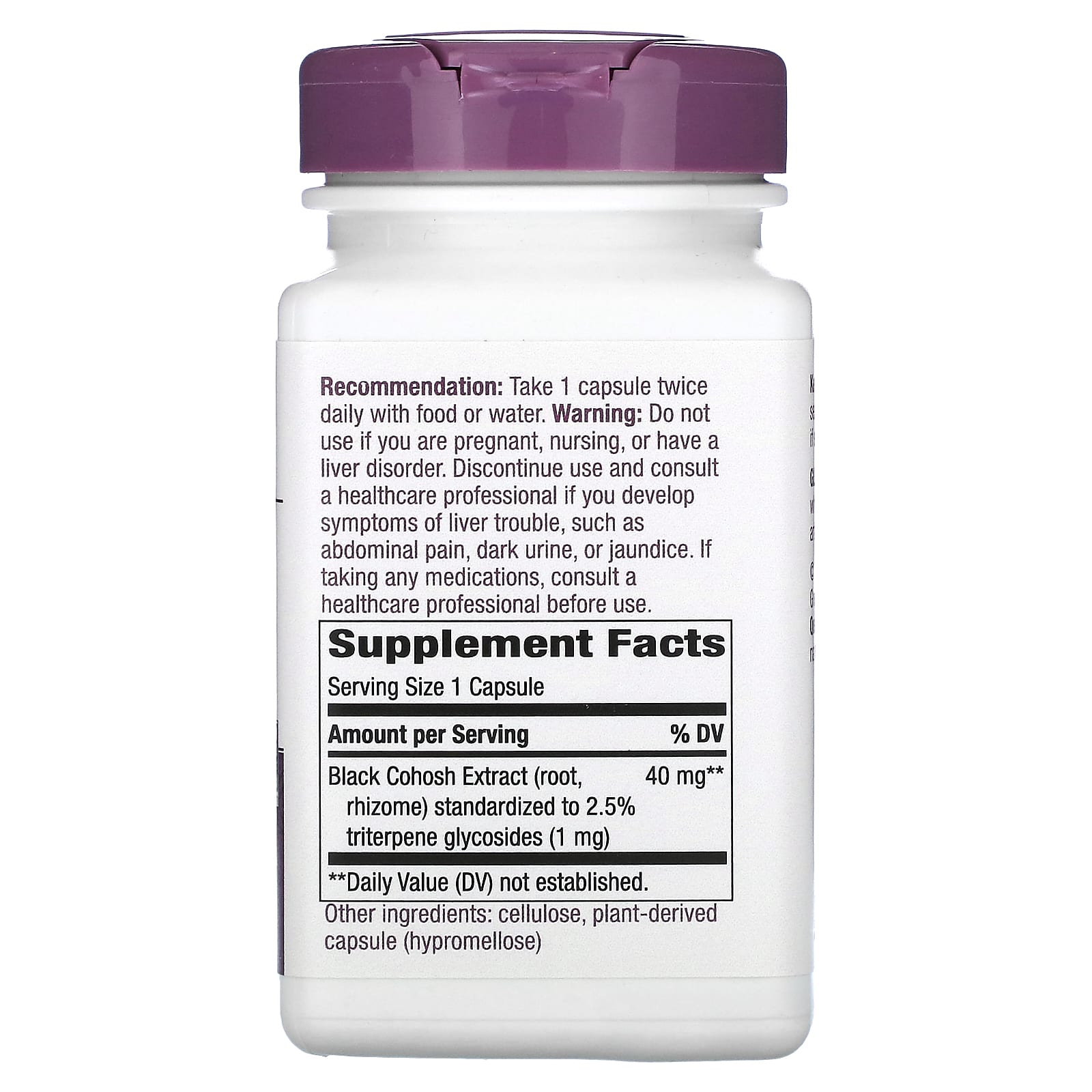 Nature's Way, Black Cohosh, Premium Extract, 40 mg, 120 Vegan Capsules - Image 2