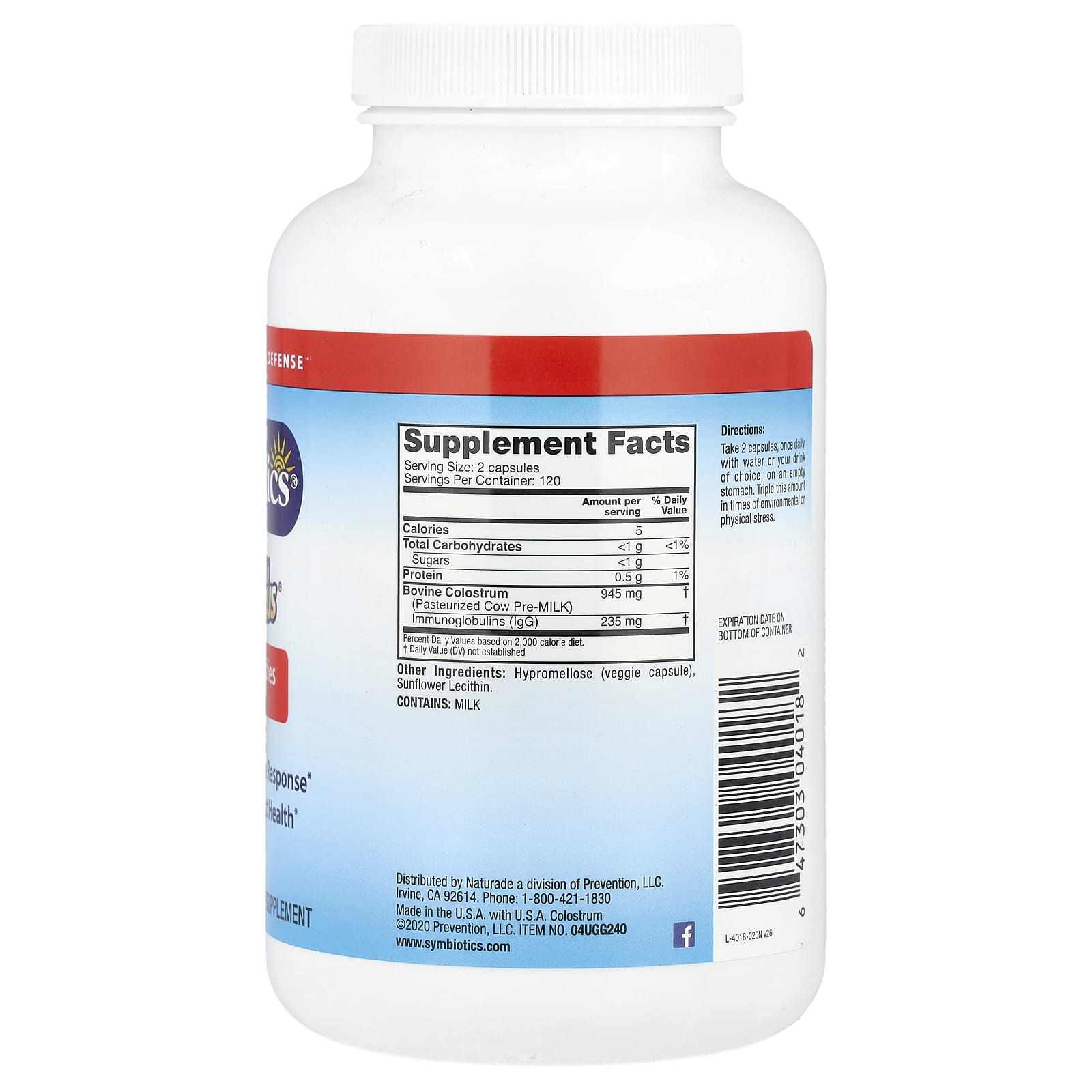Symbiotics, Colostrum Plus®, 240 Veg Capsules - Image 2