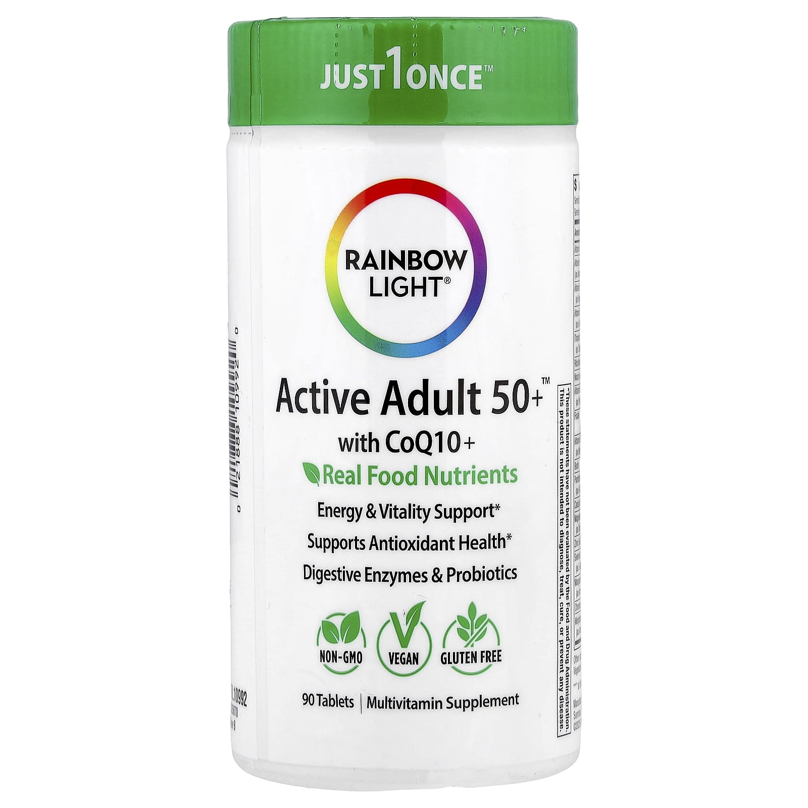 Rainbow Light, Active Adult 50+™ With CoQ10 + Real Food Nutrients, 90 Tablets - Image 1