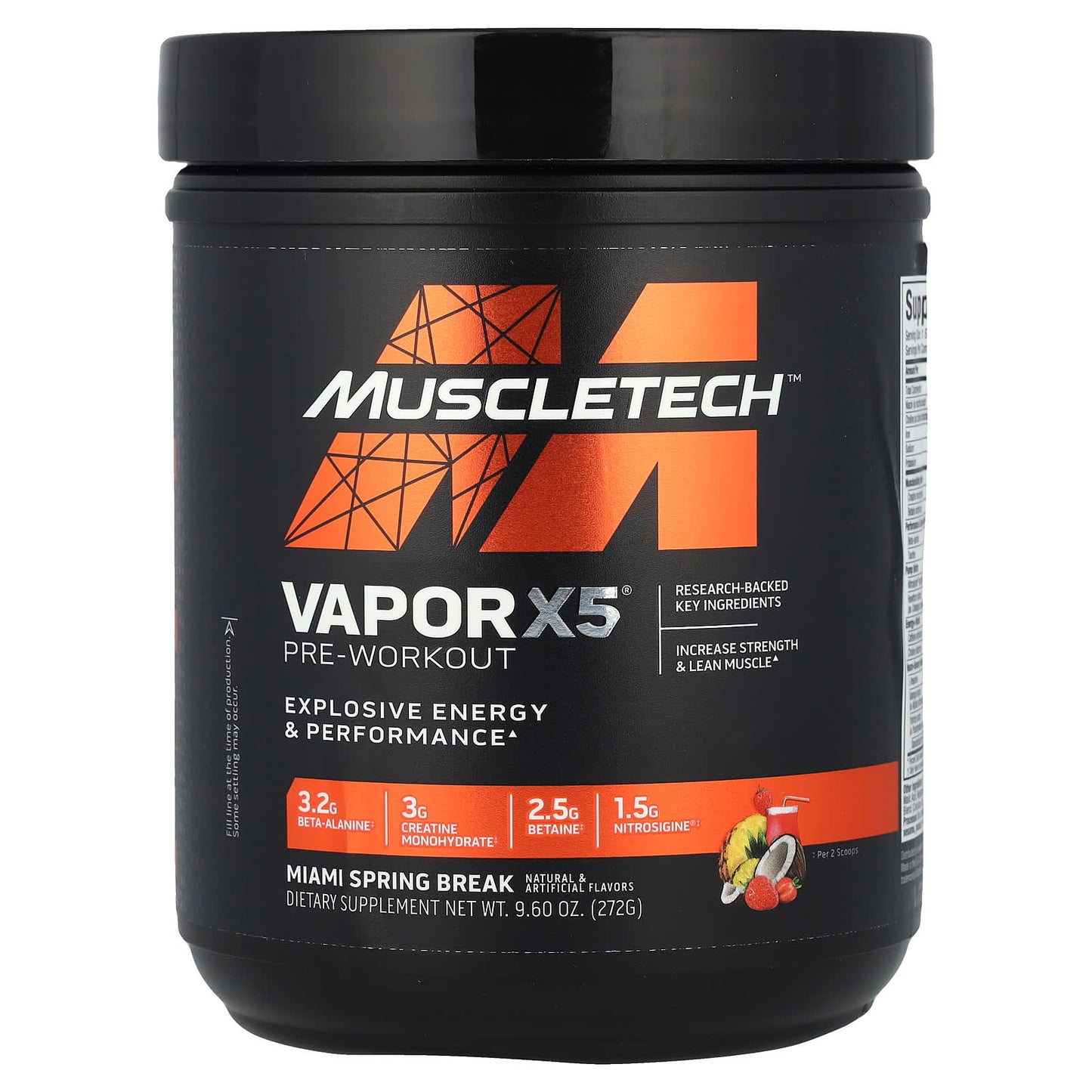 MuscleTech, VaporX5®, Pre-Workout, Miami Spring Break, 9.6 oz (272 g) - Image 1