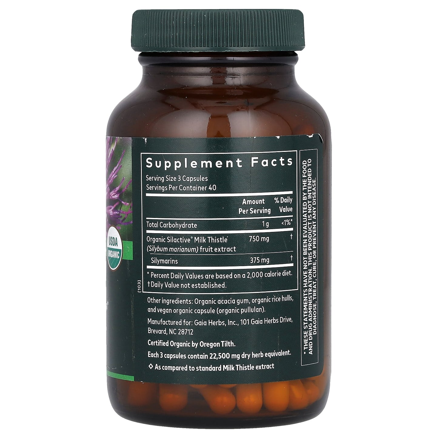 Gaia Herbs Milk Thistle 120 Vegan Capsules for Liver Support - Image 2