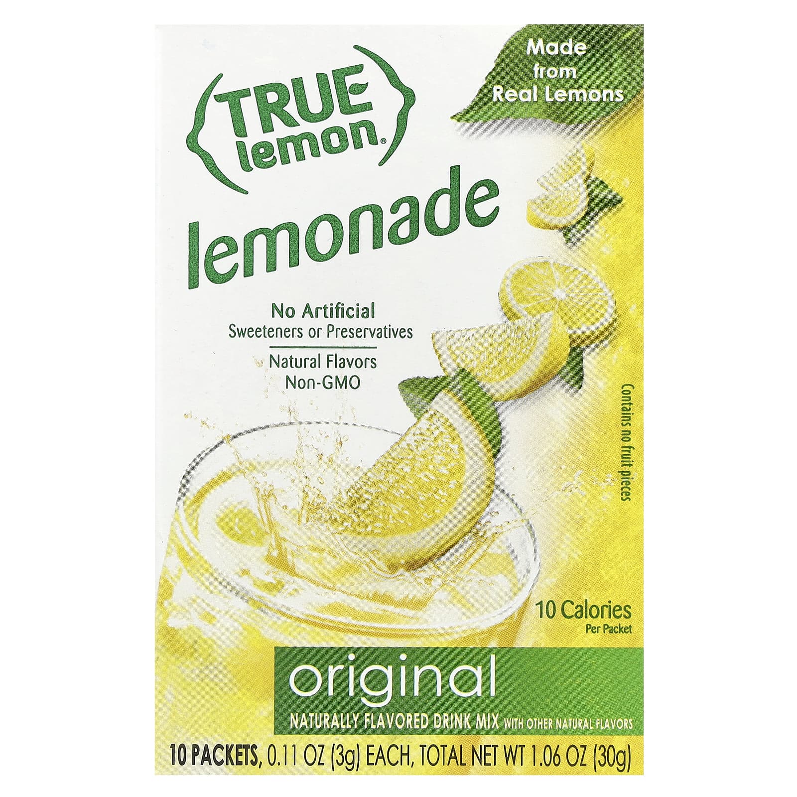 True Citrus, True Lemon®, Original Lemonade, 10 Packets, 0.11 oz (3 g) Each - Image 1