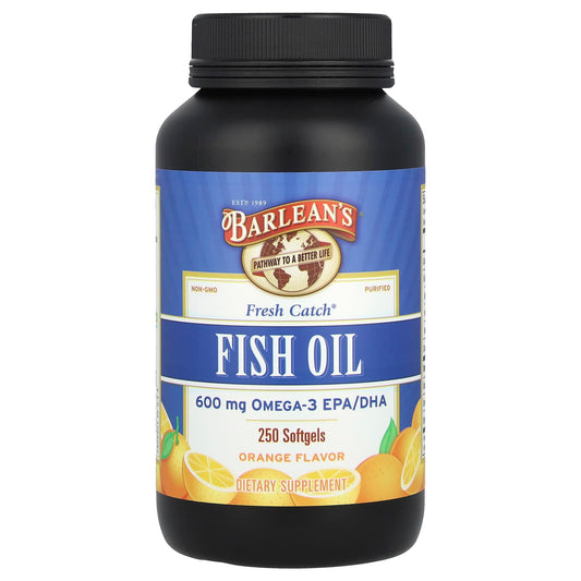 Barlean's, Fresh Catch®, Fish Oil, Omega-3 EPA/DHA, Orange, 600 mg, 250 Softgels (300 mg per Softgel)