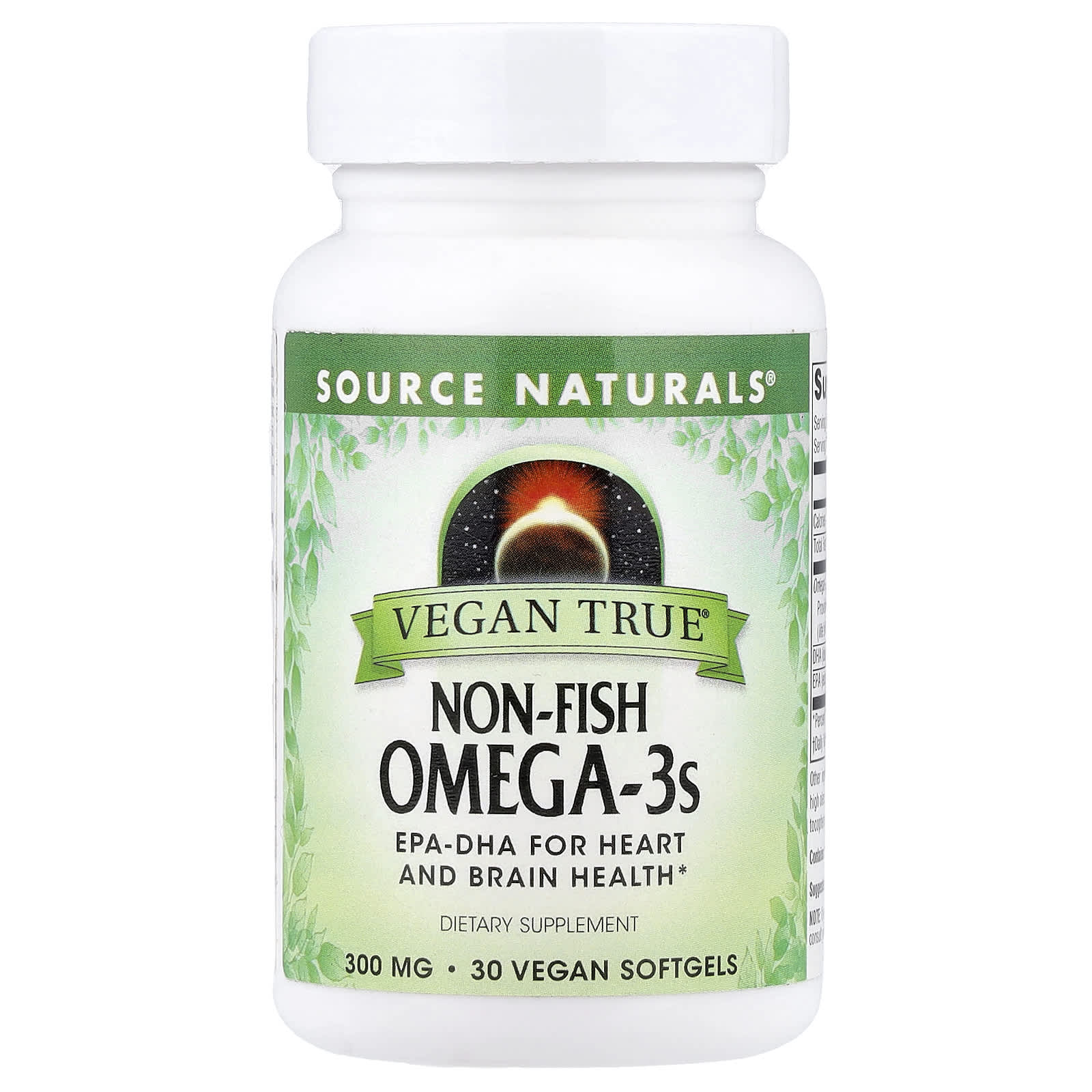 Source Naturals, Vegan True®, Non-Fish Omega-3s, 300 mg, 30 Vegan Softgels - Image 1