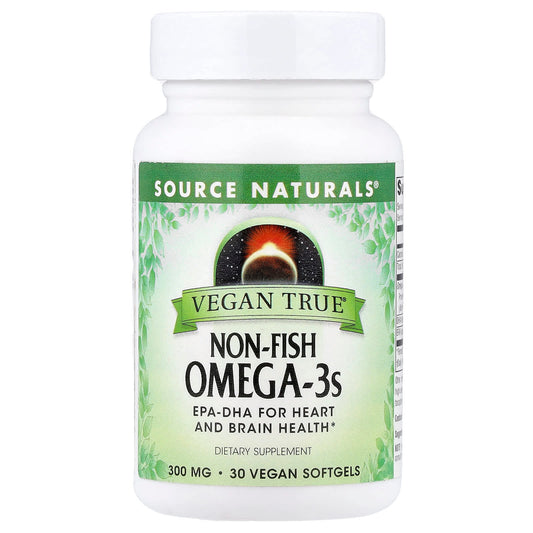 Source Naturals, Vegan True®, Non-Fish Omega-3s, 300 mg, 30 Vegan Softgels - Image 1