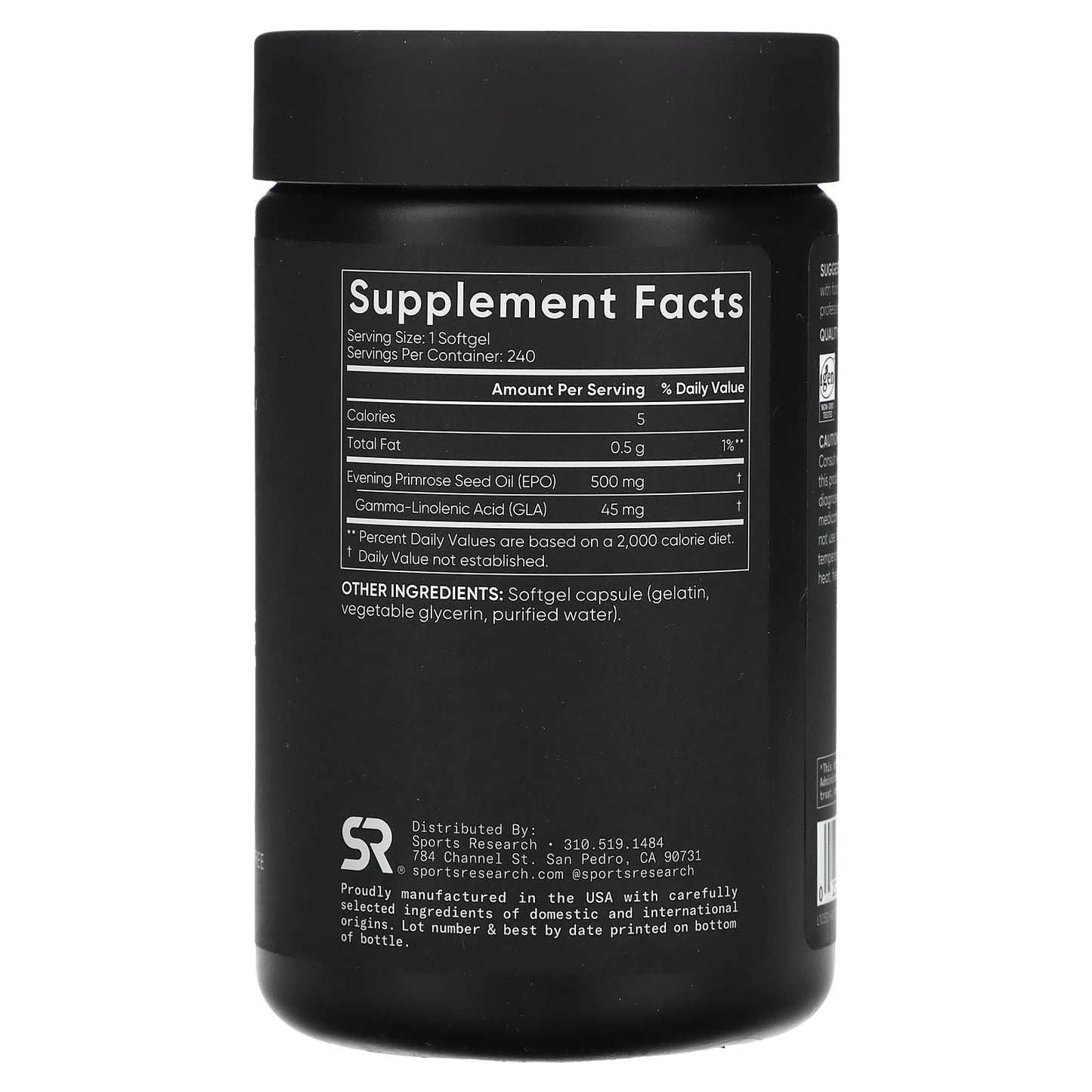 Sports Research, Evening Primrose, 500 mg, 240 Softgels - Image 2