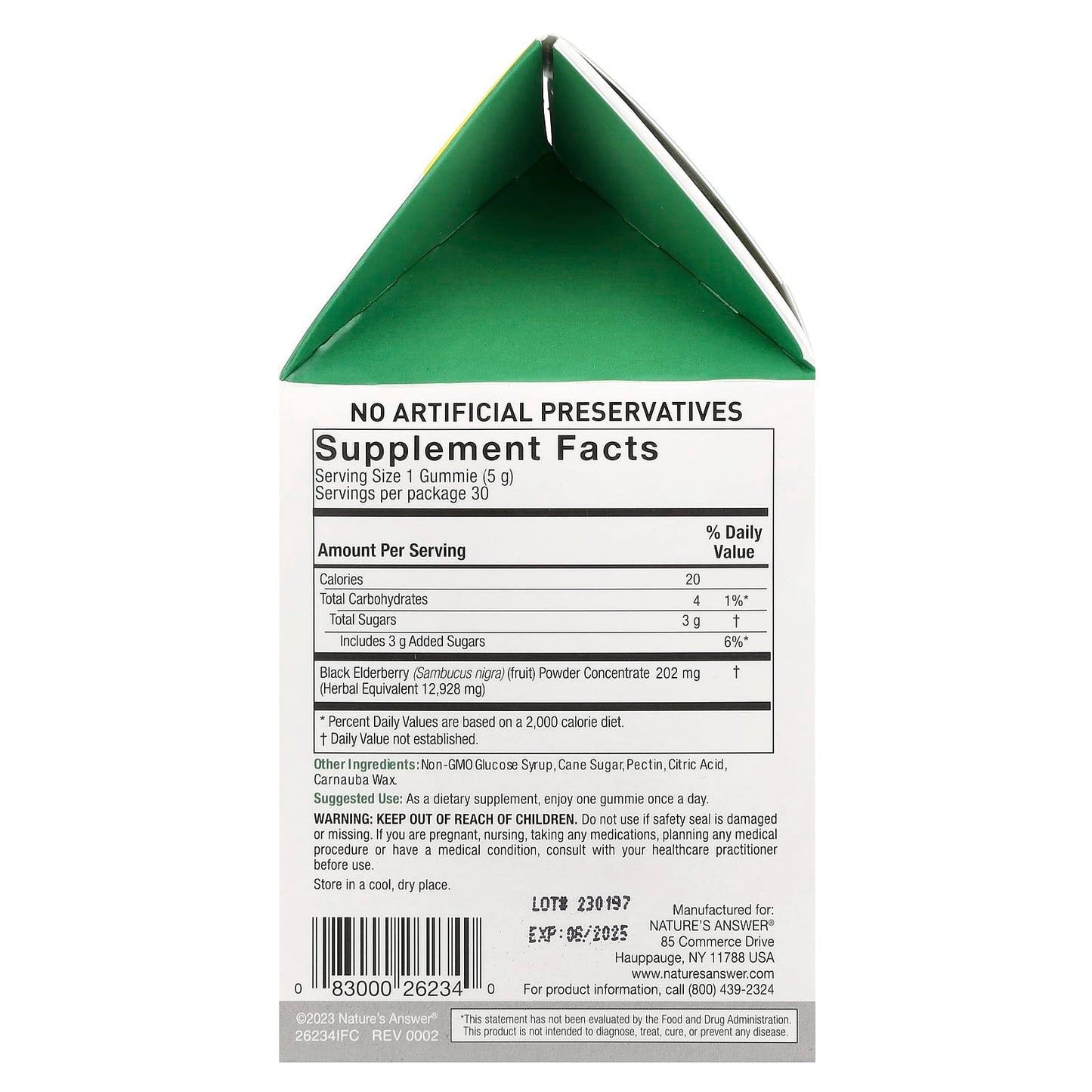Nature's Answer, Sambucus Mega Gummies 7X Strength™, 202 mg, 30 Gelatin Free/Vegan Gummies - Image 2