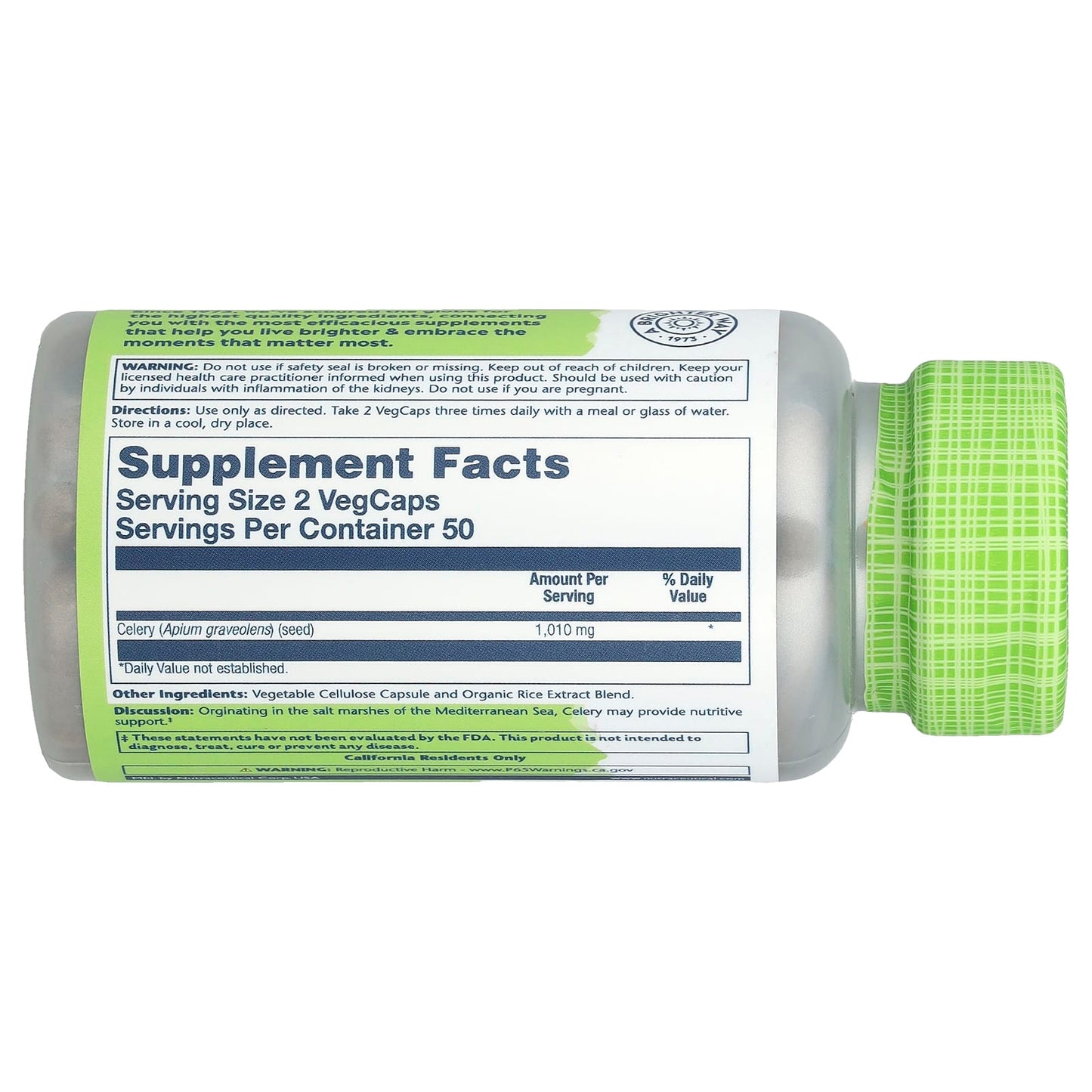 Solaray, True Herbs, Celery Seed, 100 VegCaps (505 mg per Capsule) - Image 2