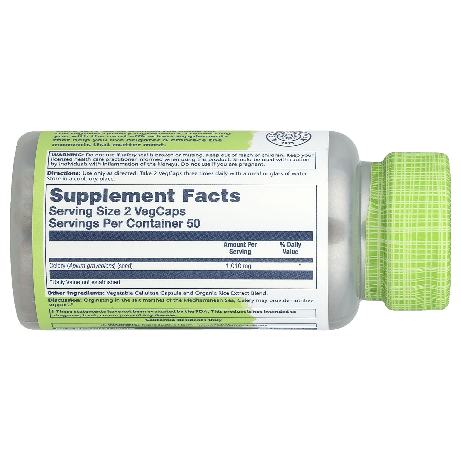 Solaray, True Herbs, Celery Seed, 100 VegCaps (505 mg per Capsule) - Image 2
