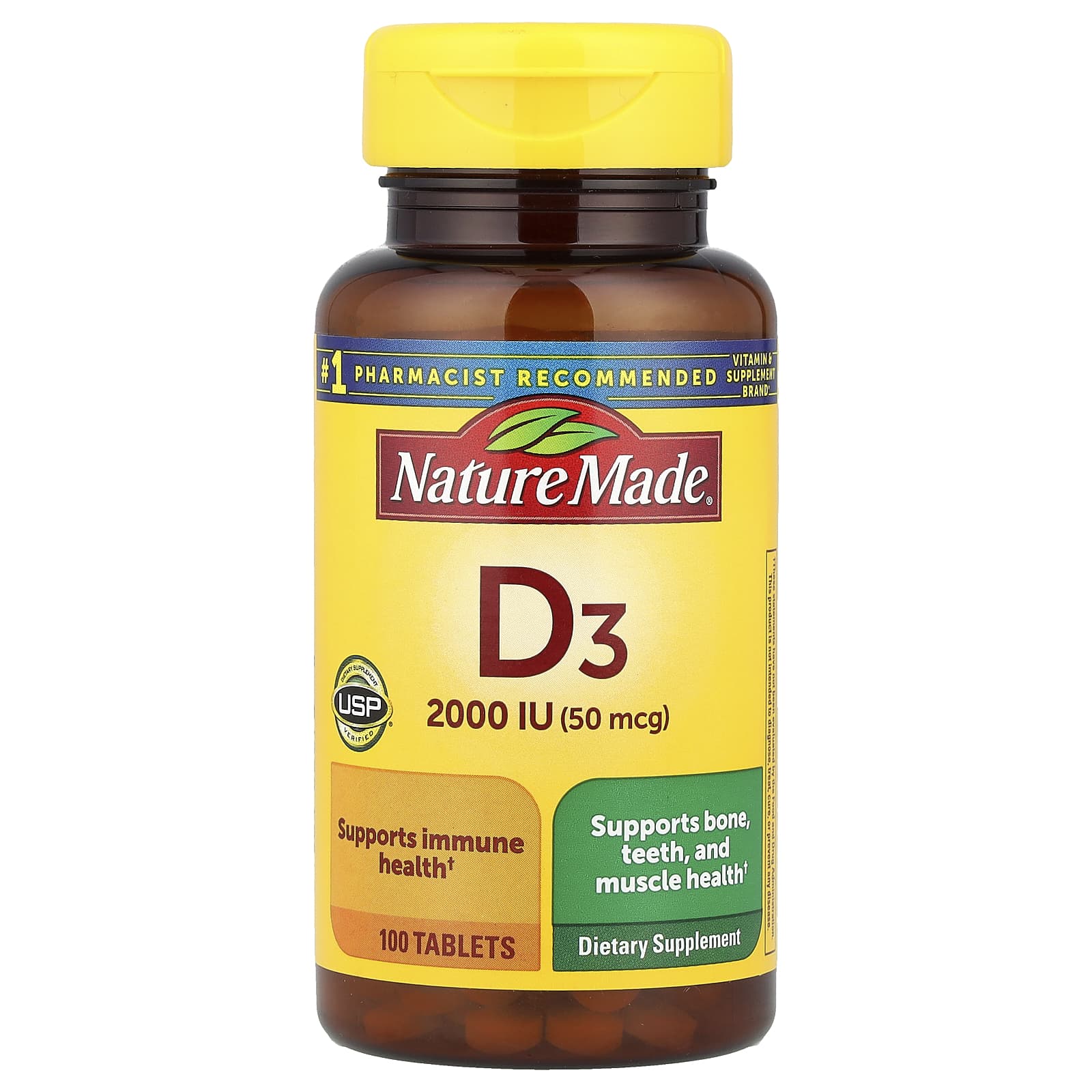 Nature Made, Vitamin D3, 100 Tablets - Image 1