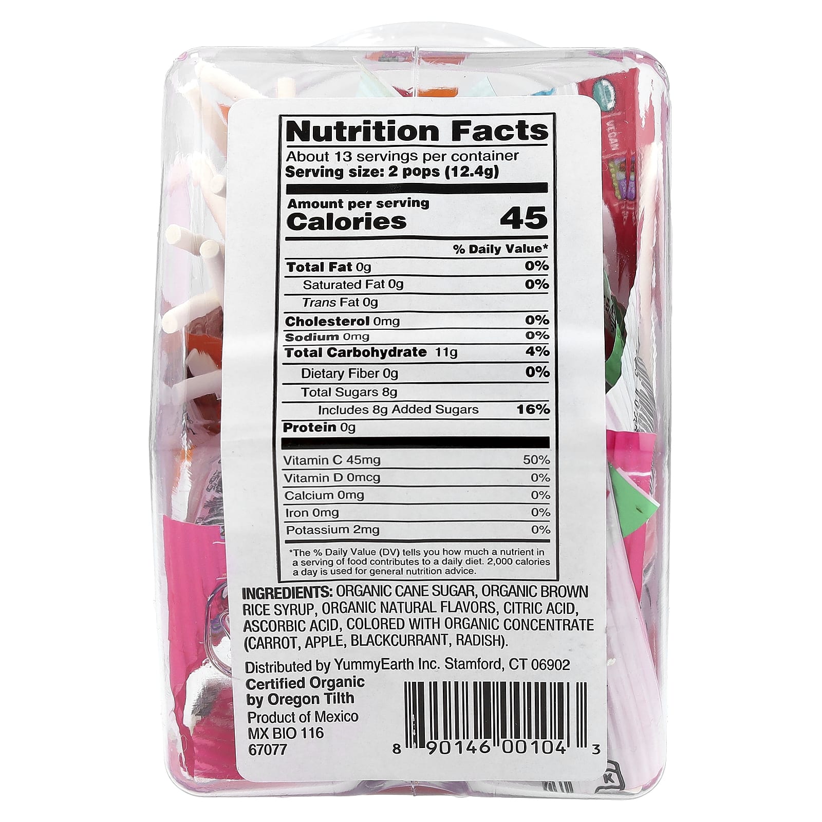 YumEarth, Organic Pops, Pomegranate, Watermelon, Peach, Strawberry , 6 oz (170 g) - Image 2