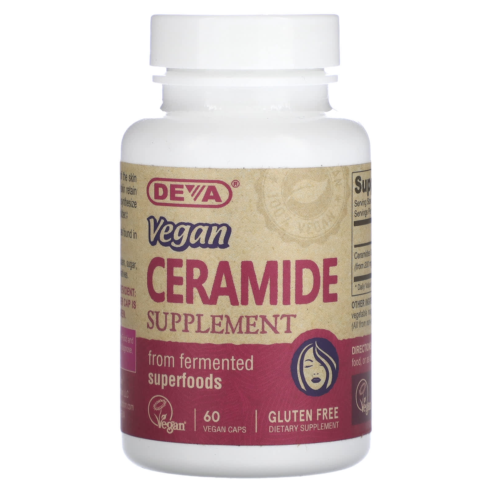 Deva Vegan Ceramide Supplement for Skin Moisture - 60 Capsules - Image 1