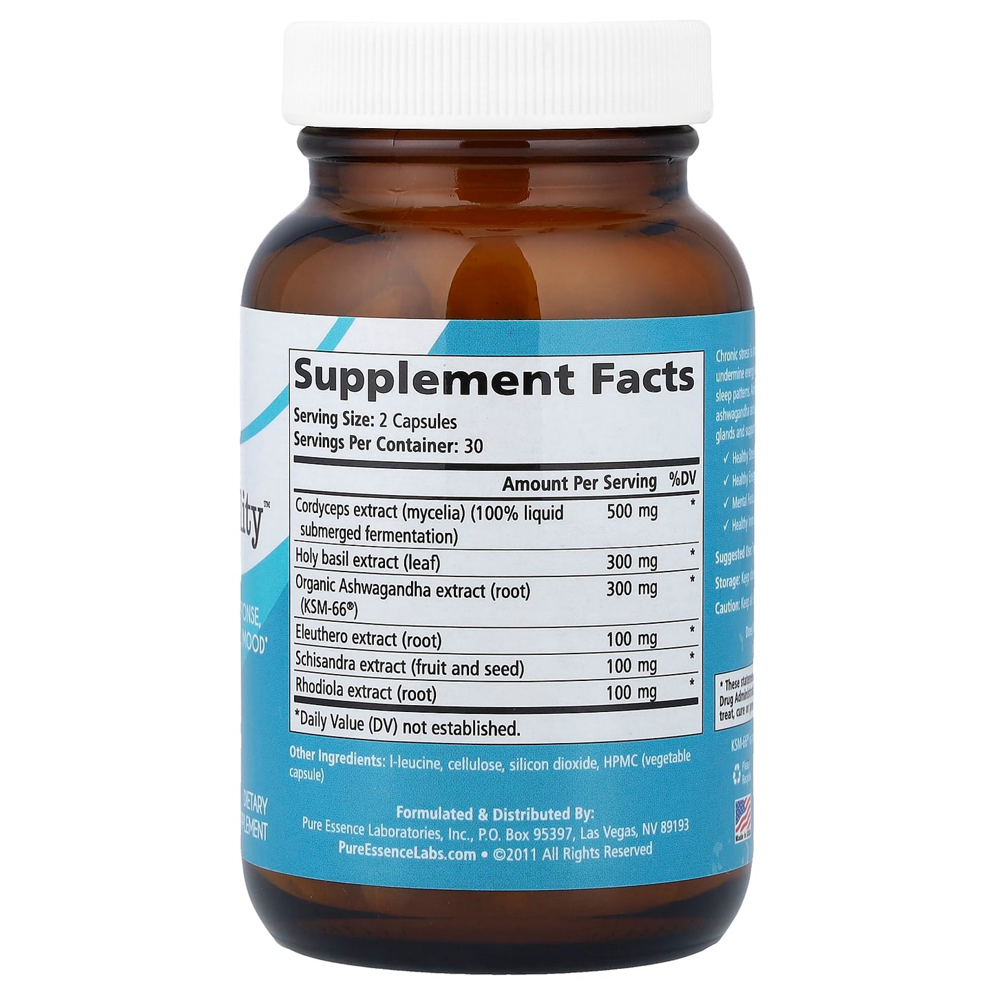 Pure Essence, AdrenalStability™, 60 Vegi-Caps - Image 2