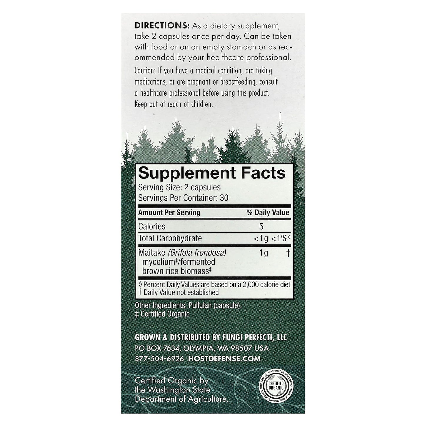Host Defense Organic Maitake Mushroom Capsules for Immune Support - Image 2