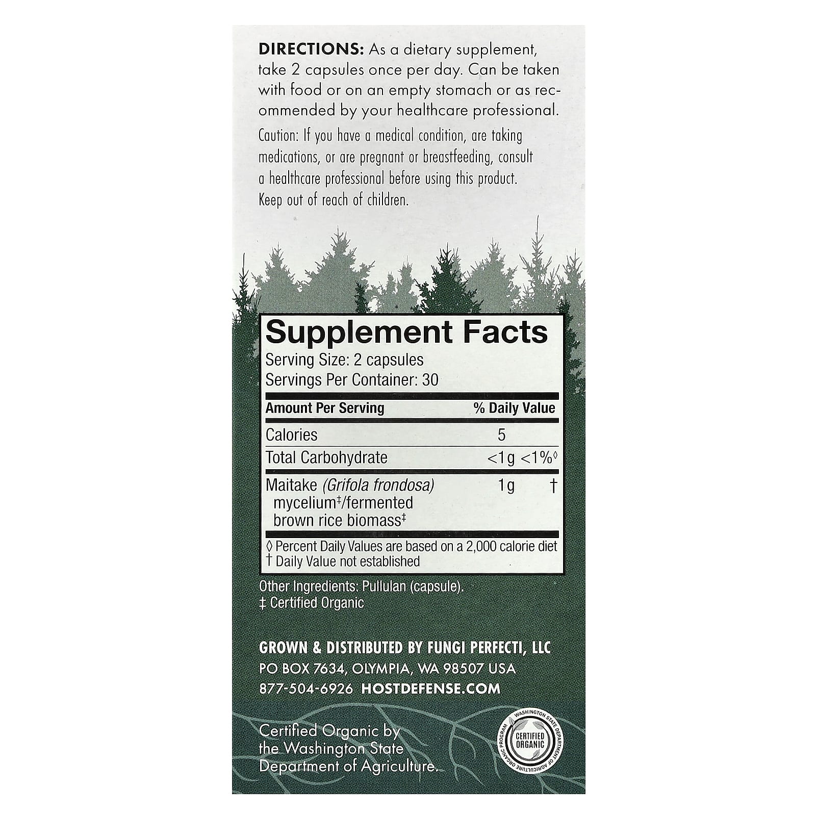 Host Defense Organic Maitake Mushroom Capsules for Immune Support - Image 2