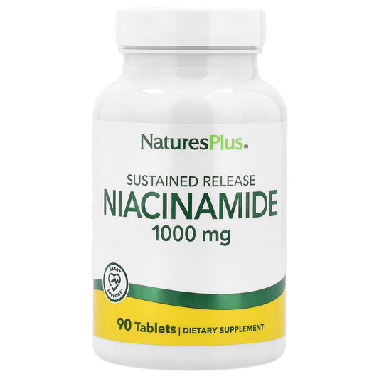 NaturesPlus, Sustained Release Niacinamide, 1,000 mg, 90 Tablets - Image 1