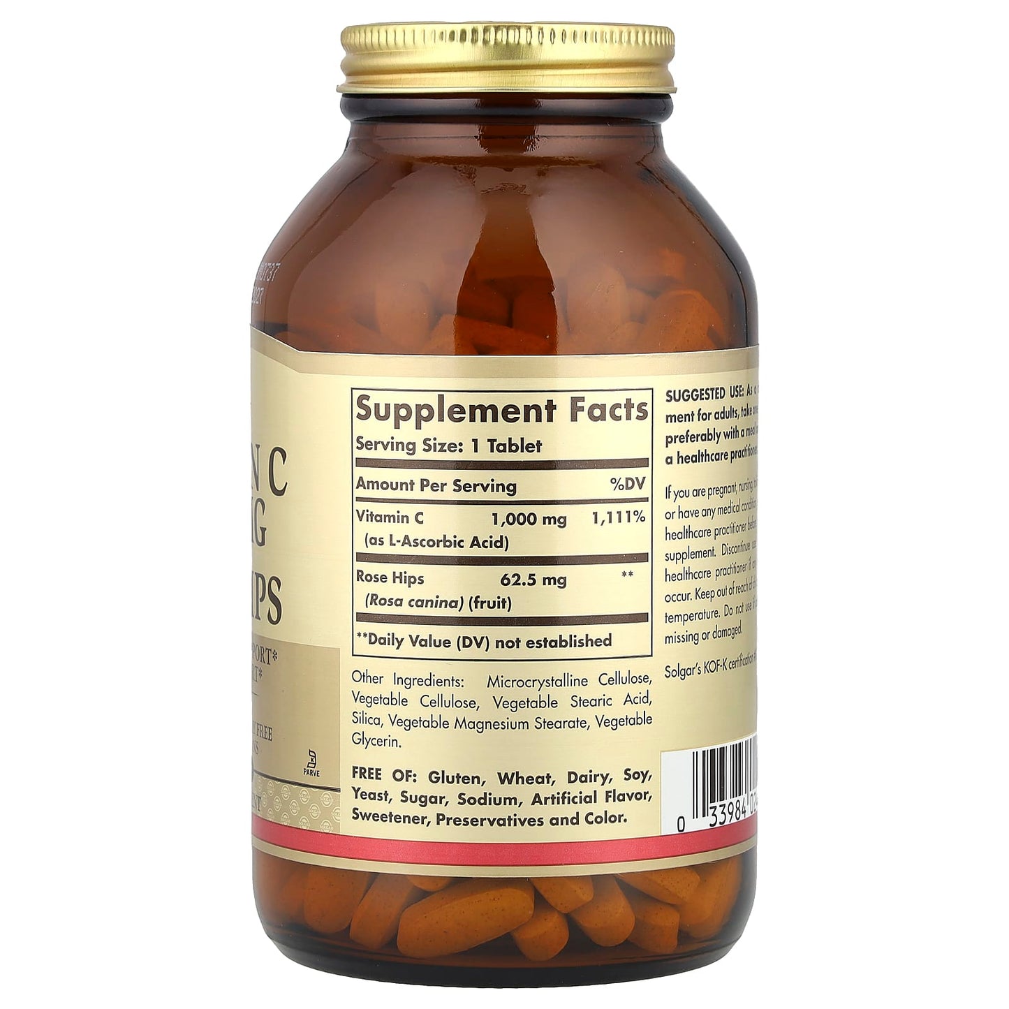 Solgar, Vitamin C with Rose Hips, 250 Tablets - Image 2