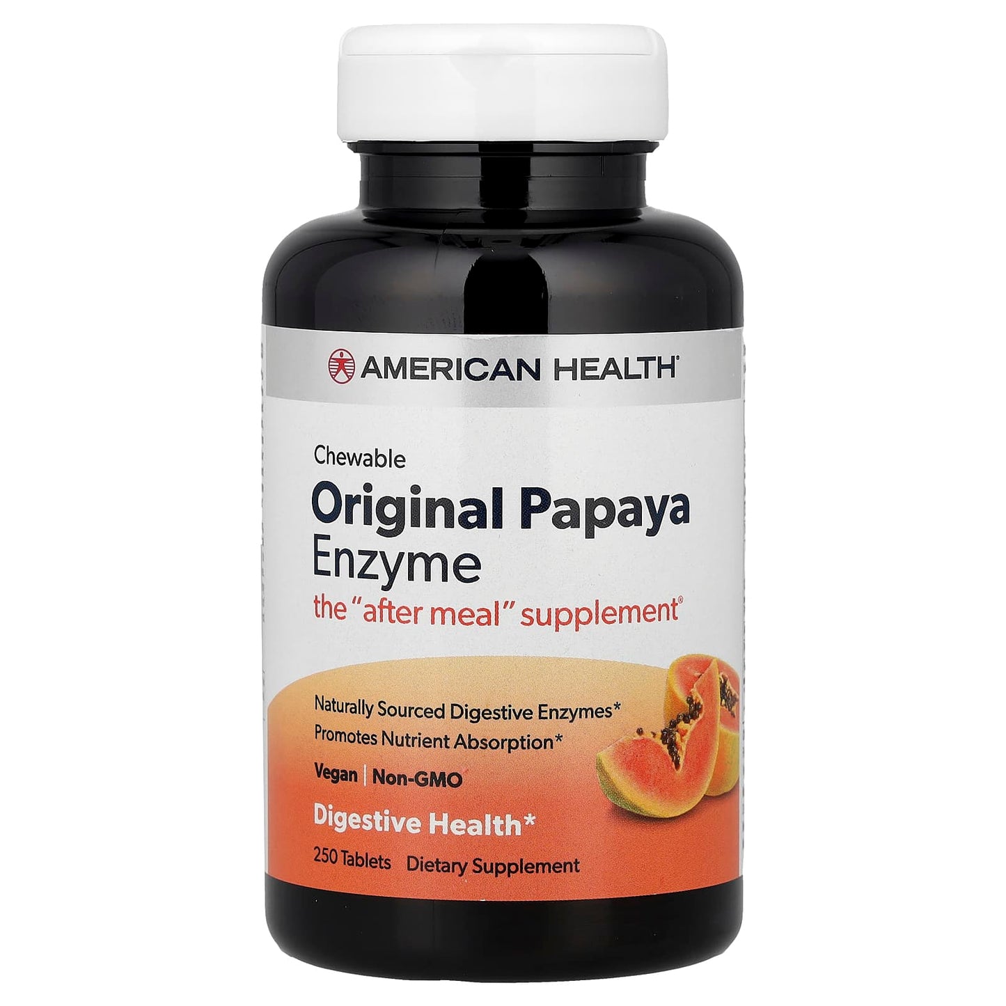 American Health Papaya Enzyme Supplement for Digestive Health - 250 Tablets - Image 1