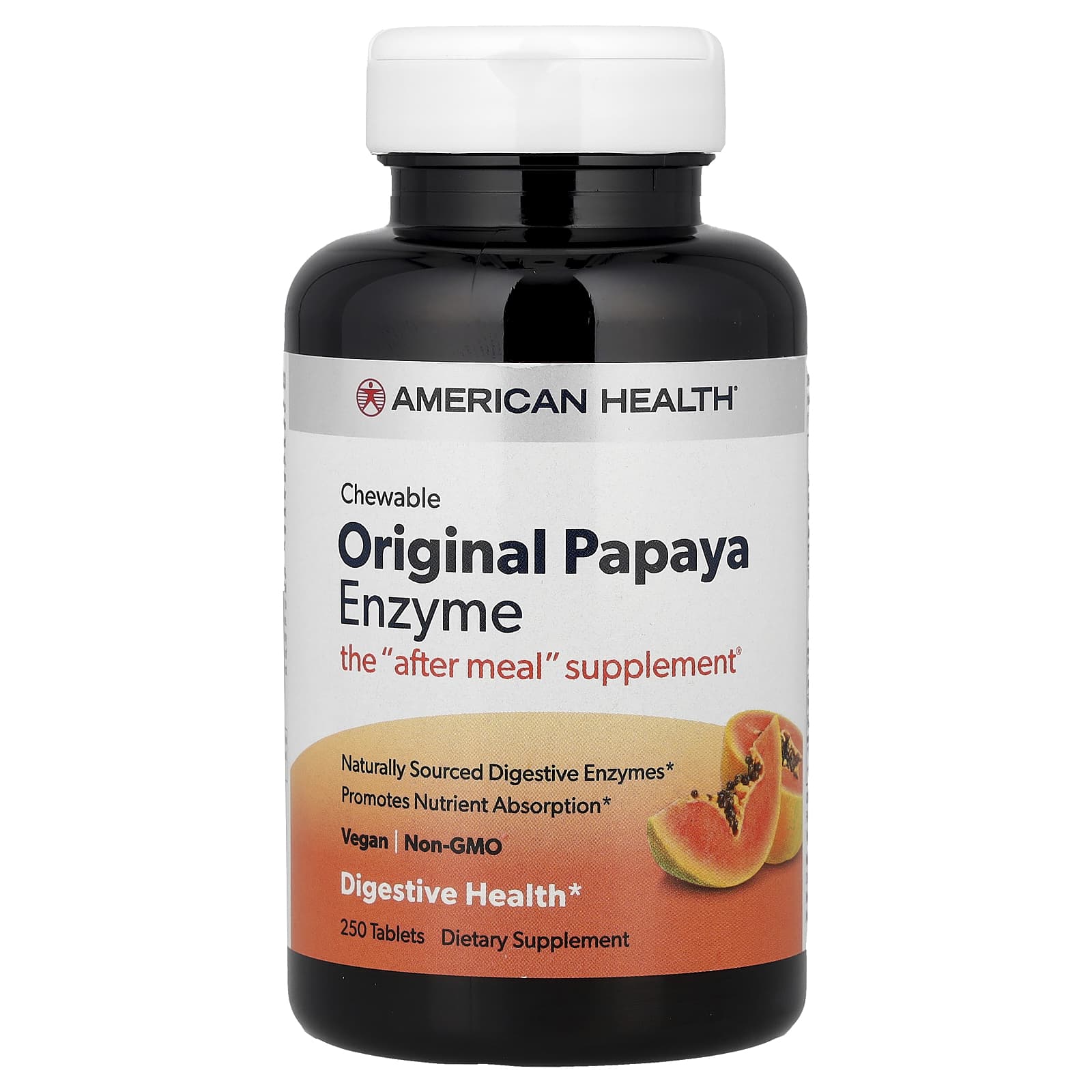 American Health Papaya Enzyme Supplement for Digestive Health - 250 Tablets - Image 1