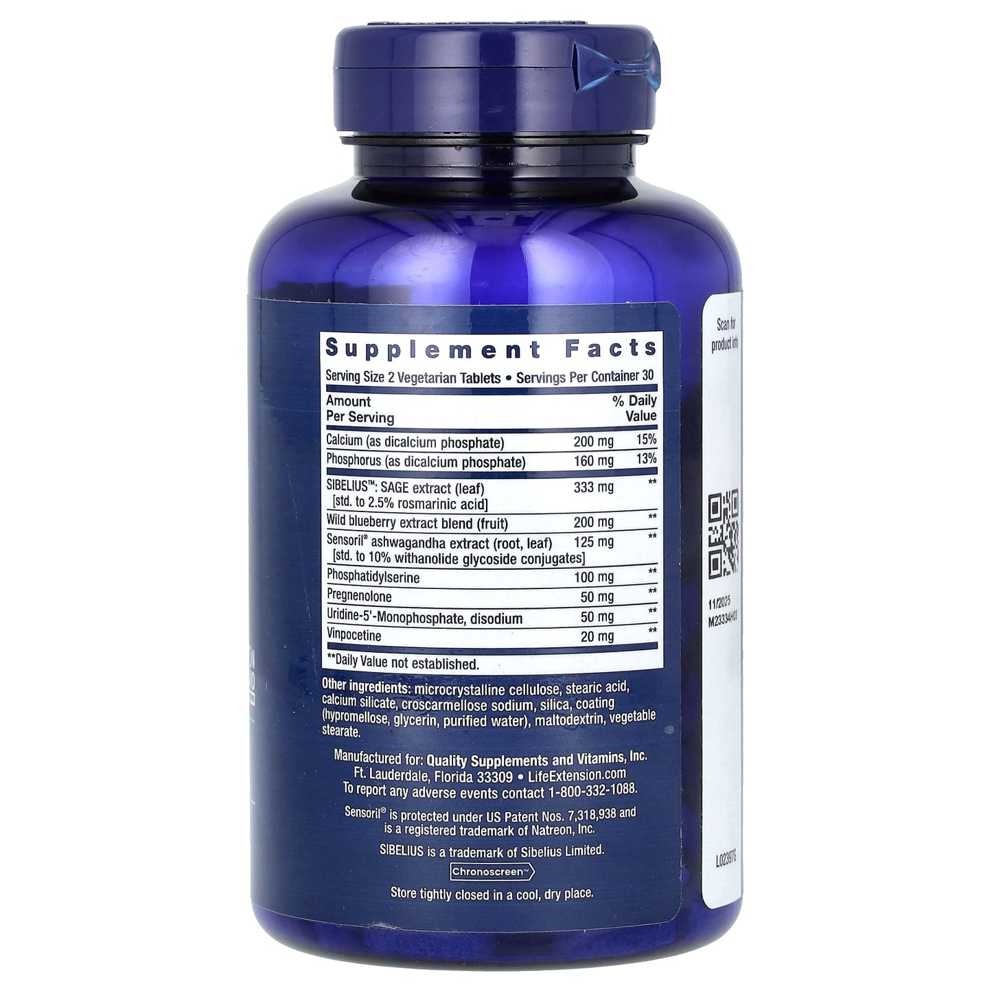 Life Extension, Cognitex Elite Pregnenolone, 60 Vegetarian Tablets - Image 2
