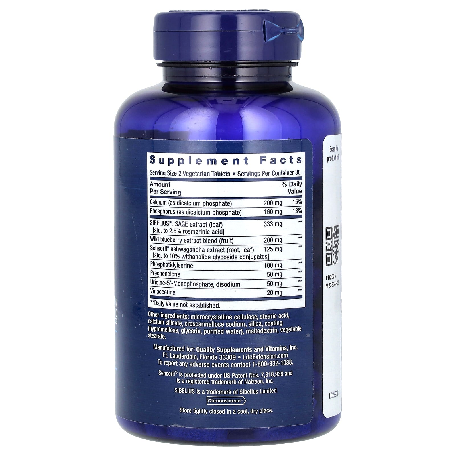 Life Extension, Cognitex Elite Pregnenolone, 60 Vegetarian Tablets - Image 2