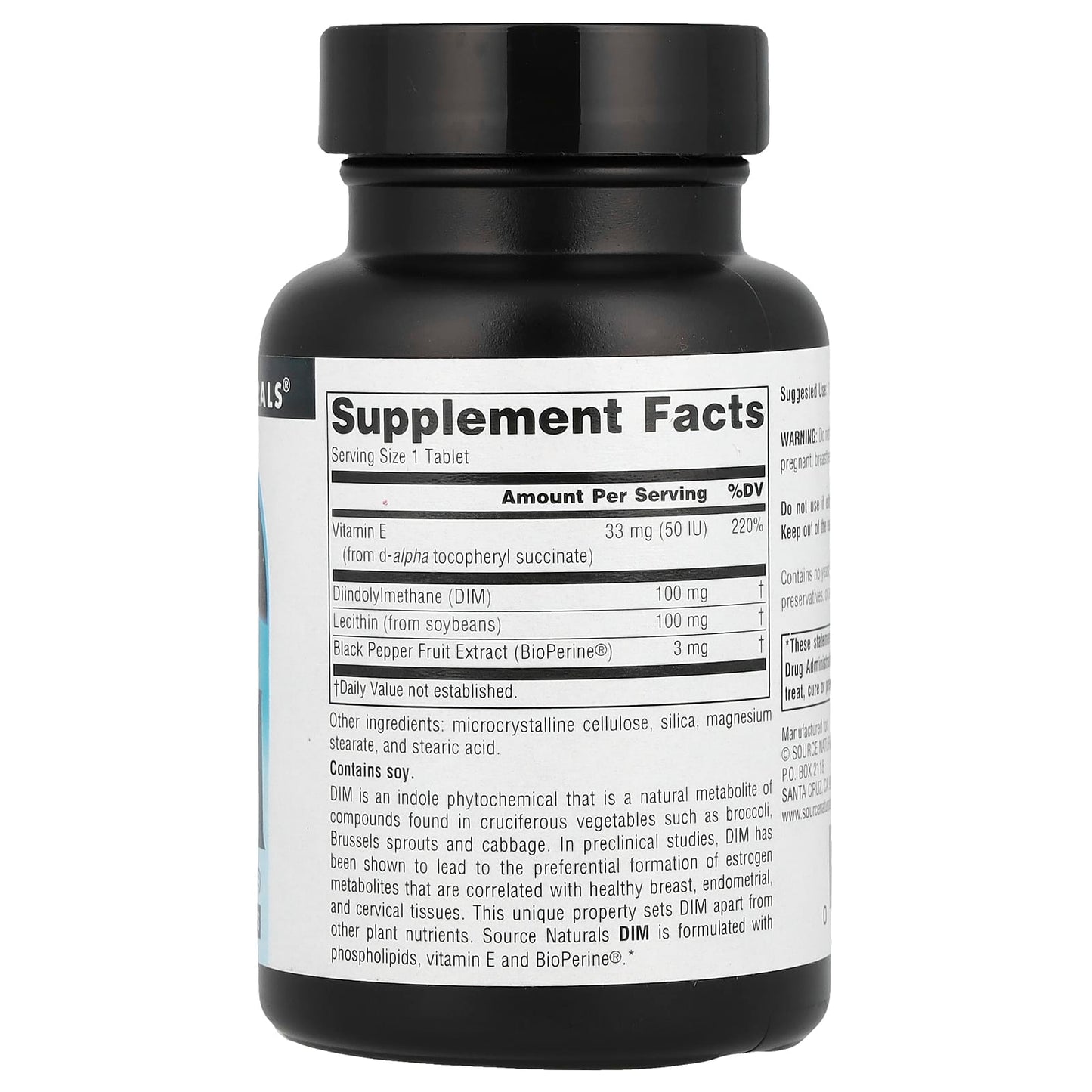Source Naturals, DIM, 100 mg, 60 Tablets - Image 2