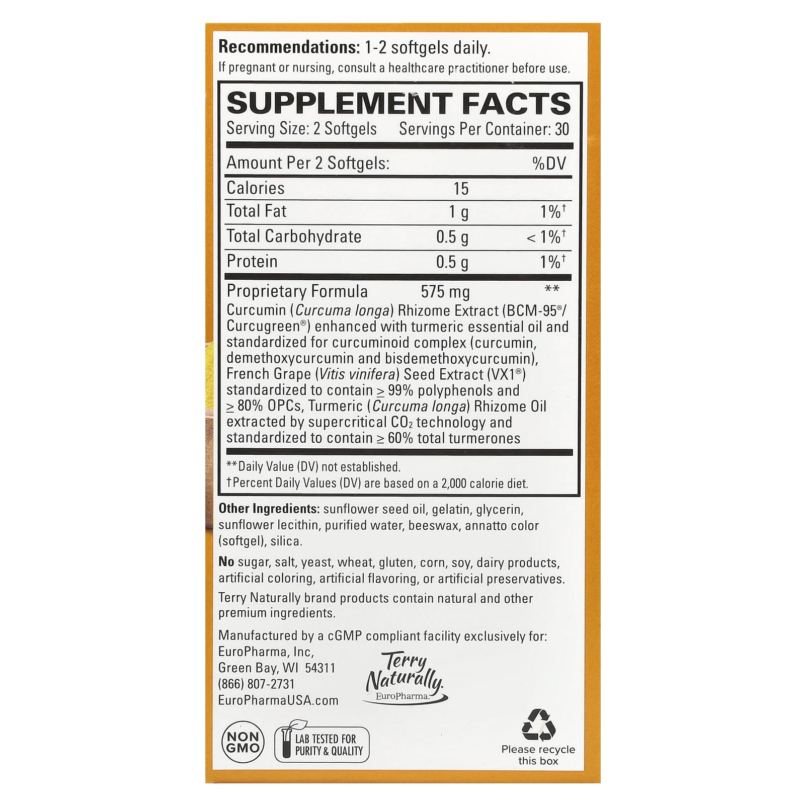 Terry Naturally, CuraMed + Clinical OPC, 60 Softgels - Image 2