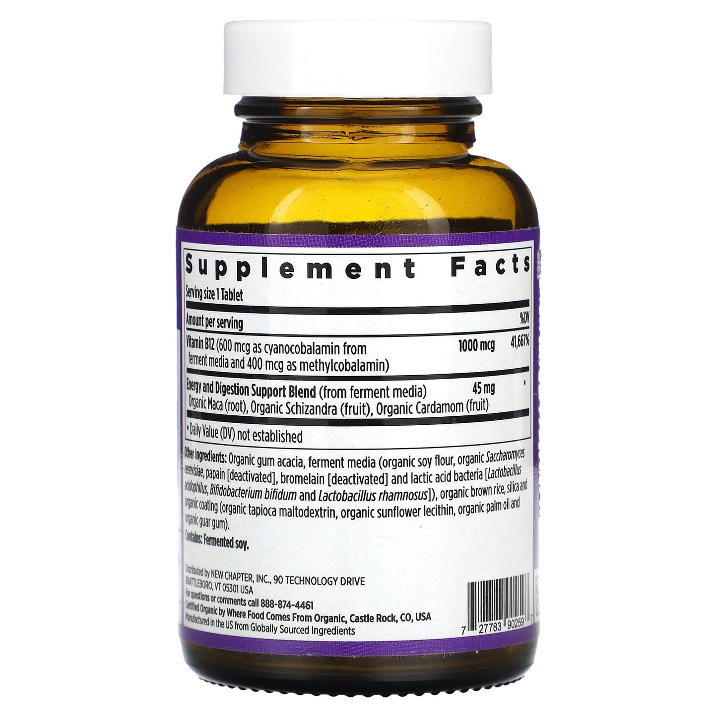 New Chapter, Fermented Vitamin B12, 1,000 mcg, 60 Vegan Tablets - Image 2
