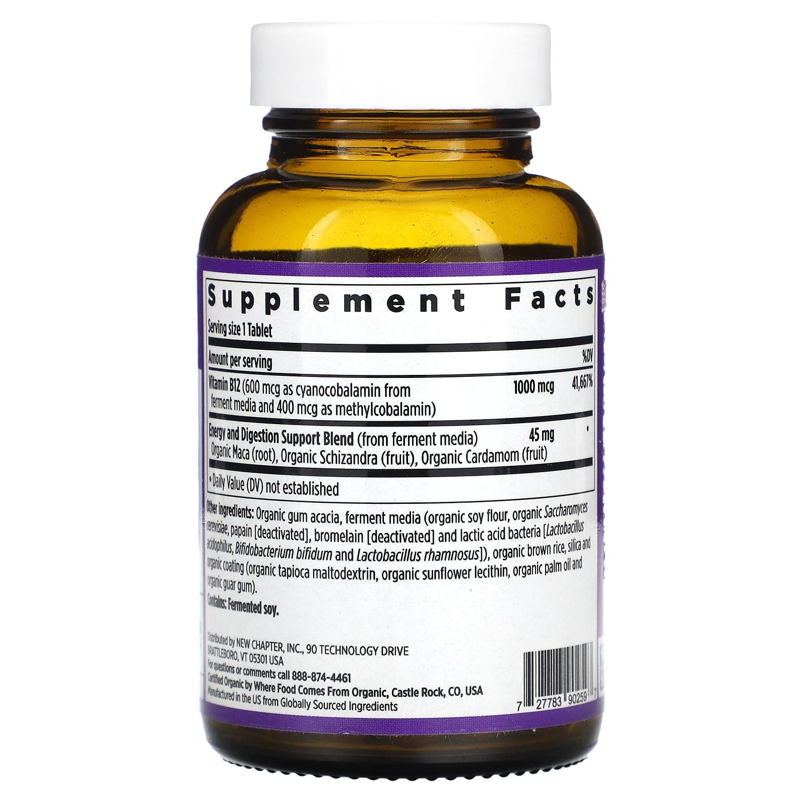 New Chapter, Fermented Vitamin B12, 1,000 mcg, 60 Vegan Tablets - Image 2