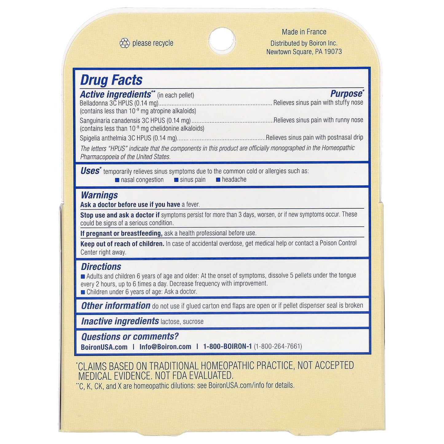Sinus Relief with Boiron SinusCalm, Non-Drowsy & Homeopathic - Image 2