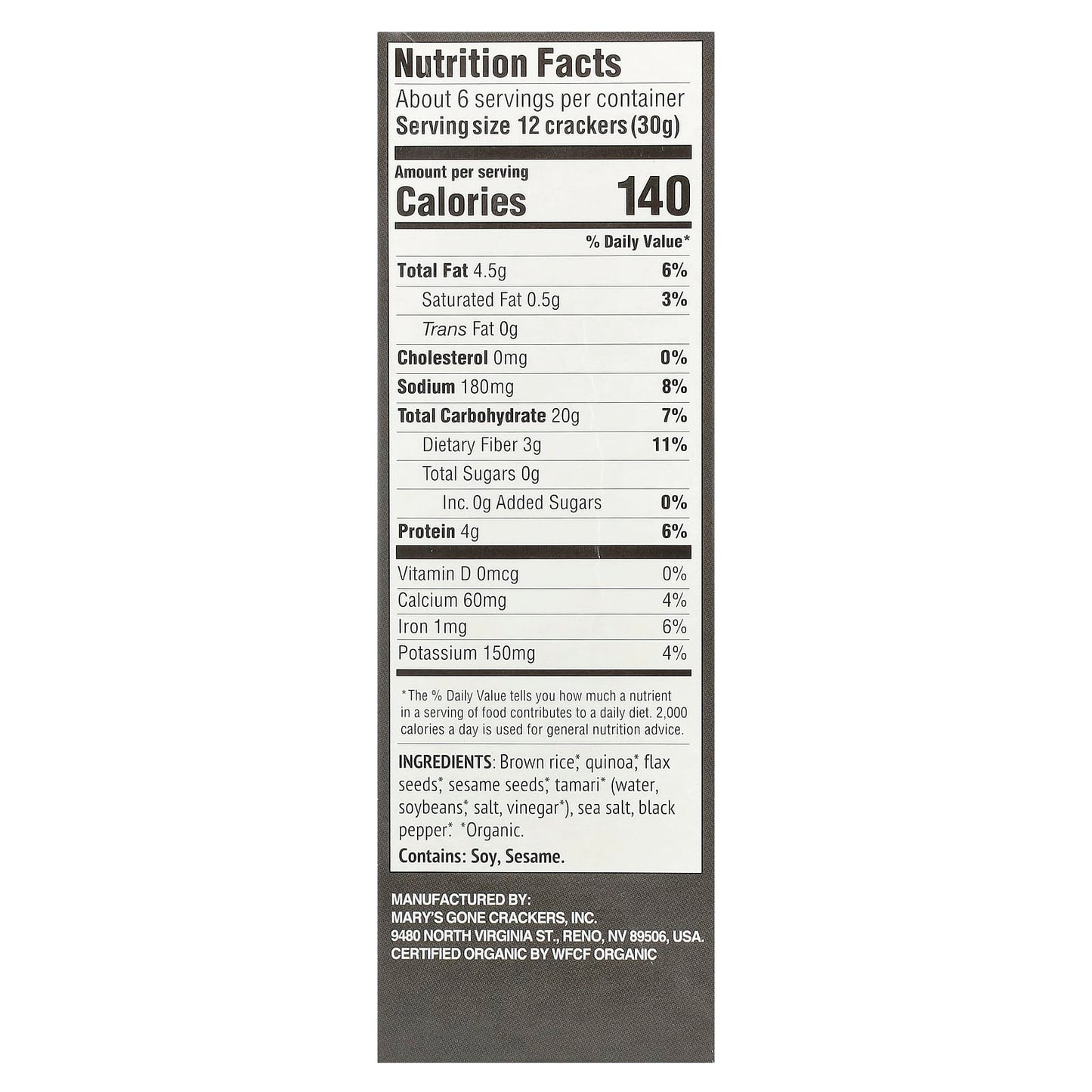 Mary's Gone Crackers, Organic Black Pepper Crackers, 6.5 oz (184 g) - Image 2