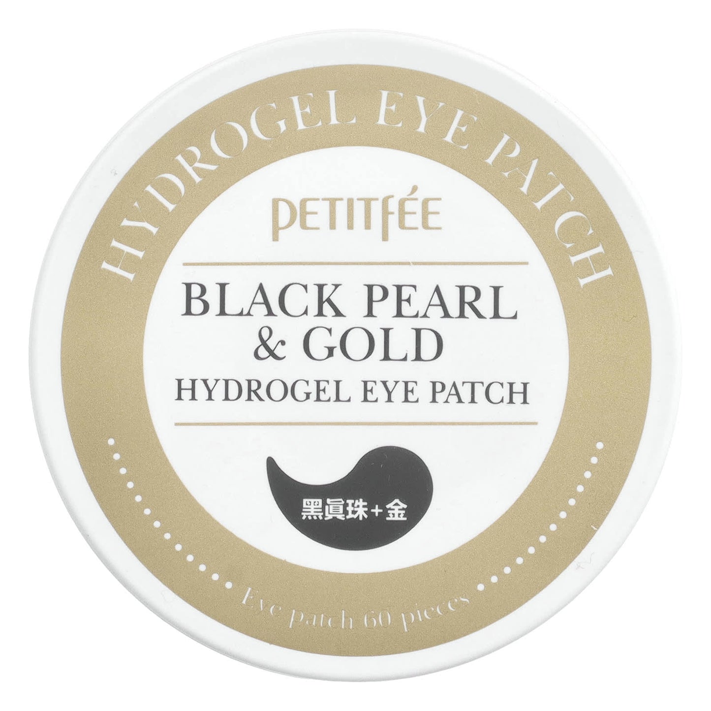 Petitfee, Black Pearl & Gold Hydrogel Eye Patch, 60 Patches, 1.4 g - Image 1
