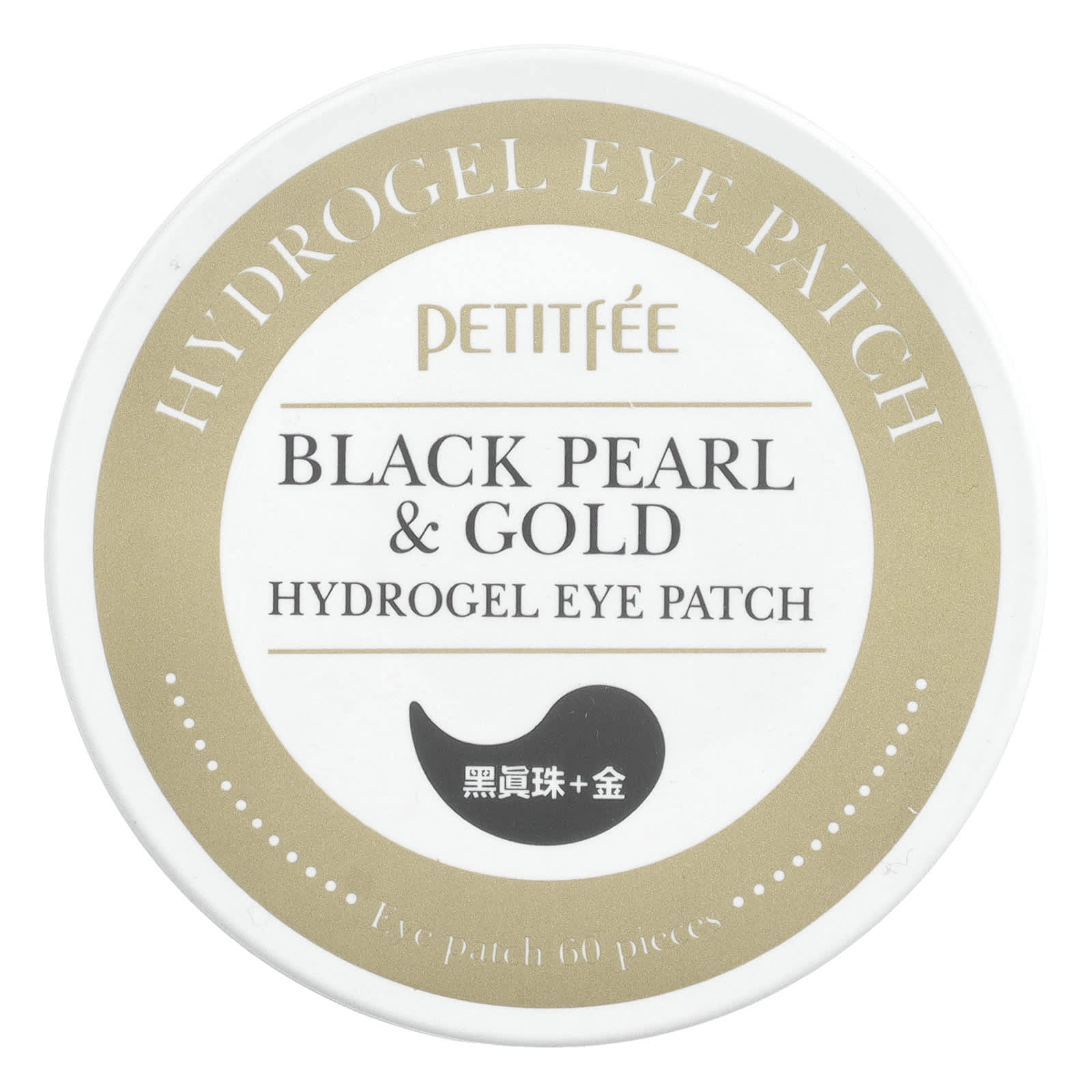 Petitfee, Black Pearl & Gold Hydrogel Eye Patch, 60 Patches, 1.4 g - Image 1