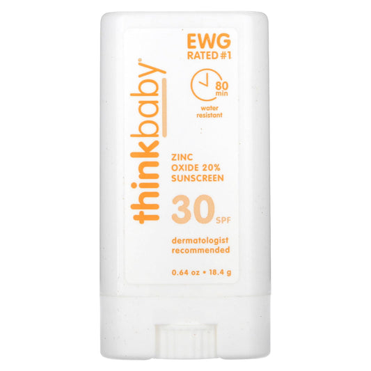 think, Thinkbaby, Zinc Oxide Sunscreen Stick, SPF 30, 0.64 oz (18.4 g) - Image 1