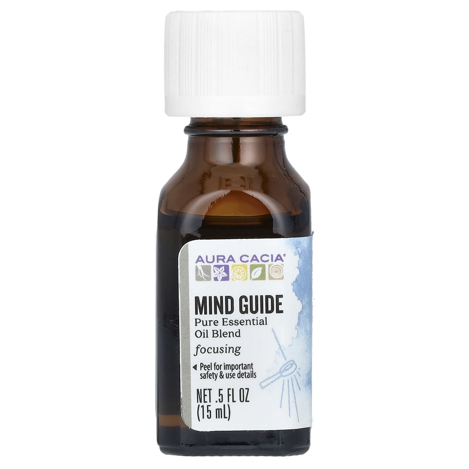 Aura Cacia Pure Essential Oil Blend - Mind Guide for Focus 0.5fl oz - Image 1