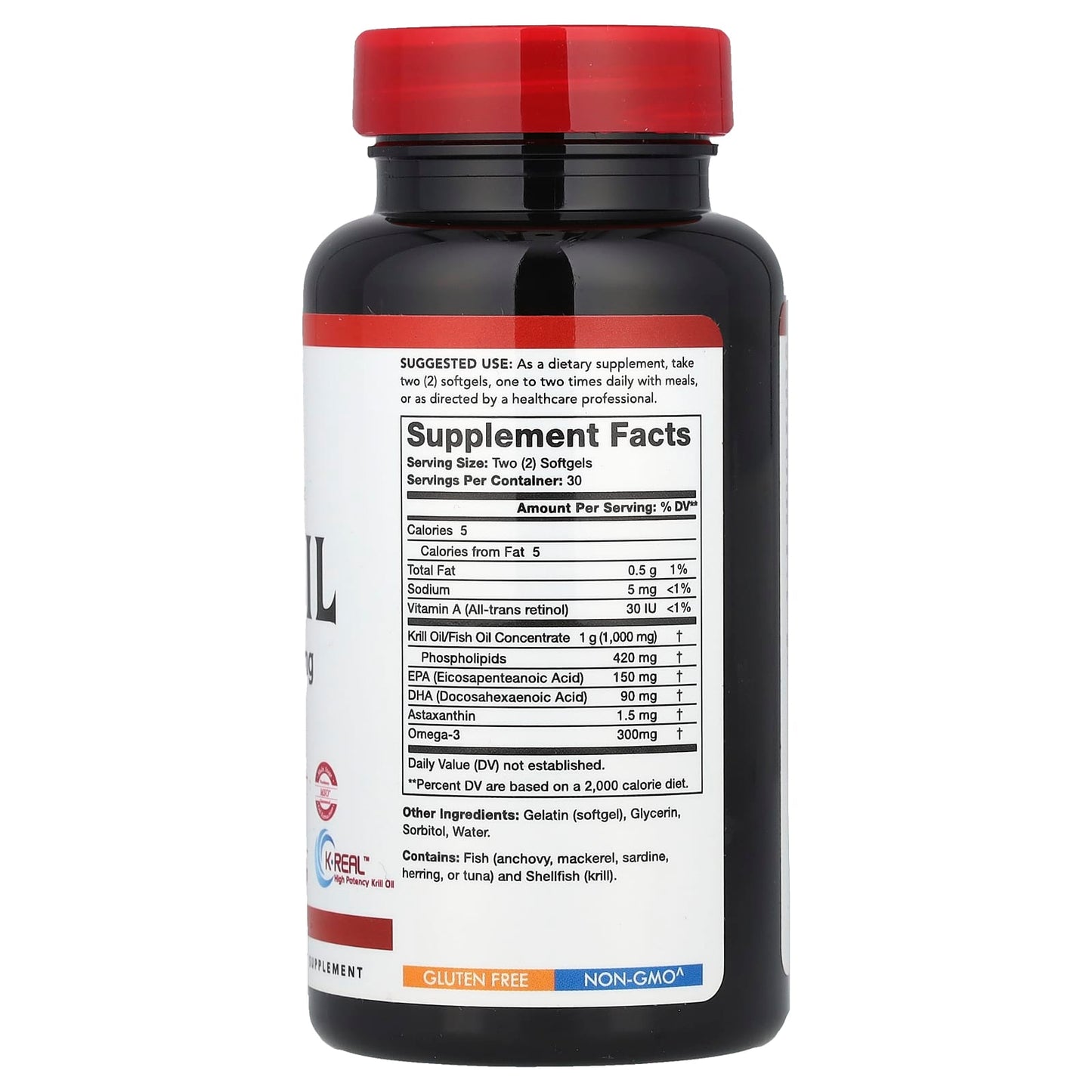 Olympian Labs, Krill Oil, 1,000 mg, 60 Softgels (500 mg per Softgel) - Image 2