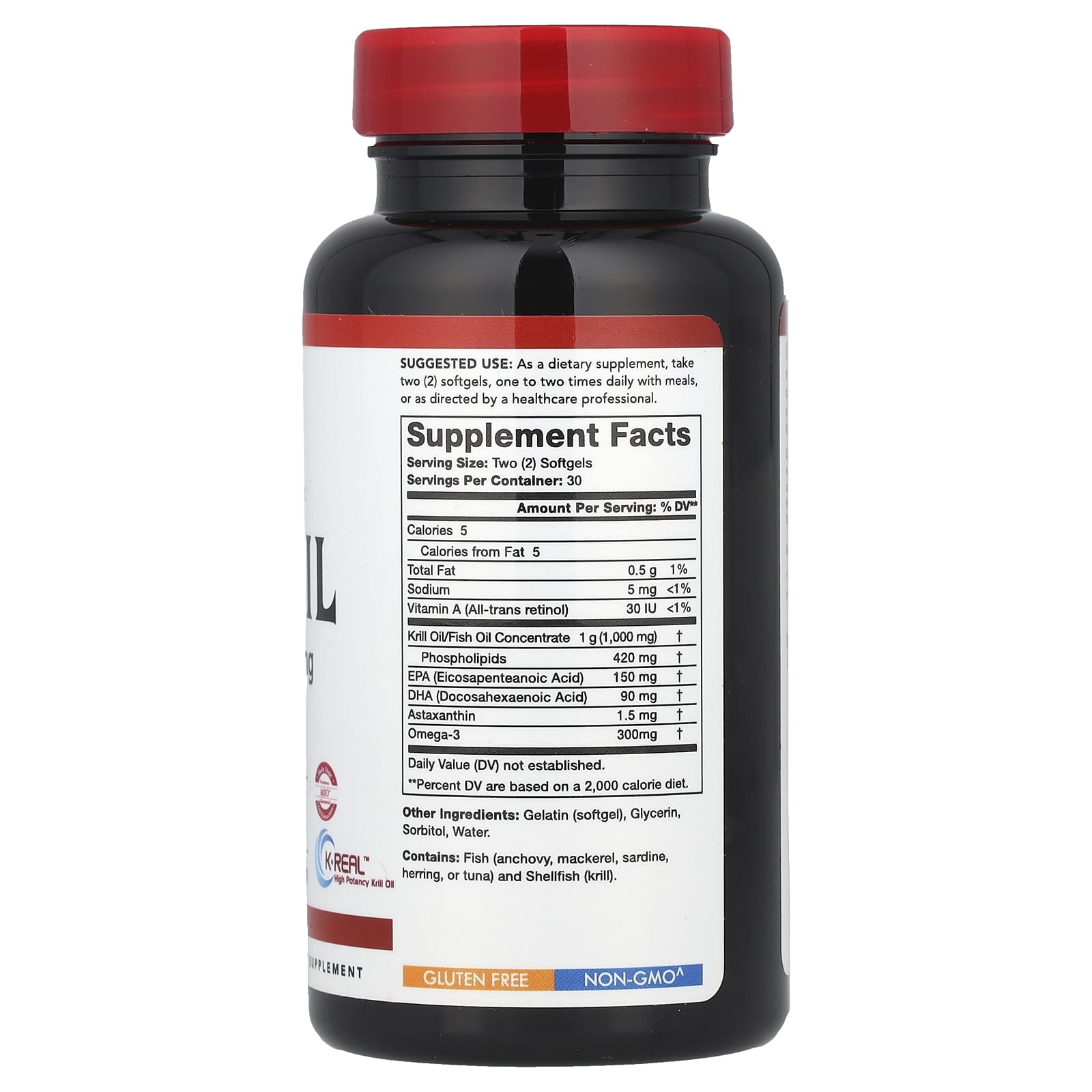 Olympian Labs, Krill Oil, 1,000 mg, 60 Softgels (500 mg per Softgel) - Image 2