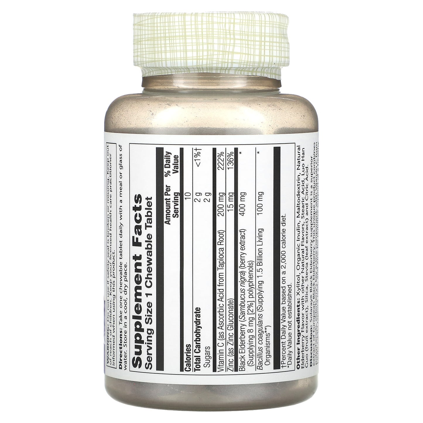 Solaray, Black Elderberry with SambuActin, 30 Chewables - Image 2