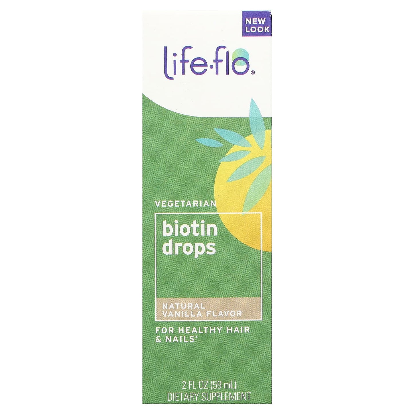 Life-flo, Biotin Drops, Natural Vanilla , 2 fl oz (59 ml) - Image 1