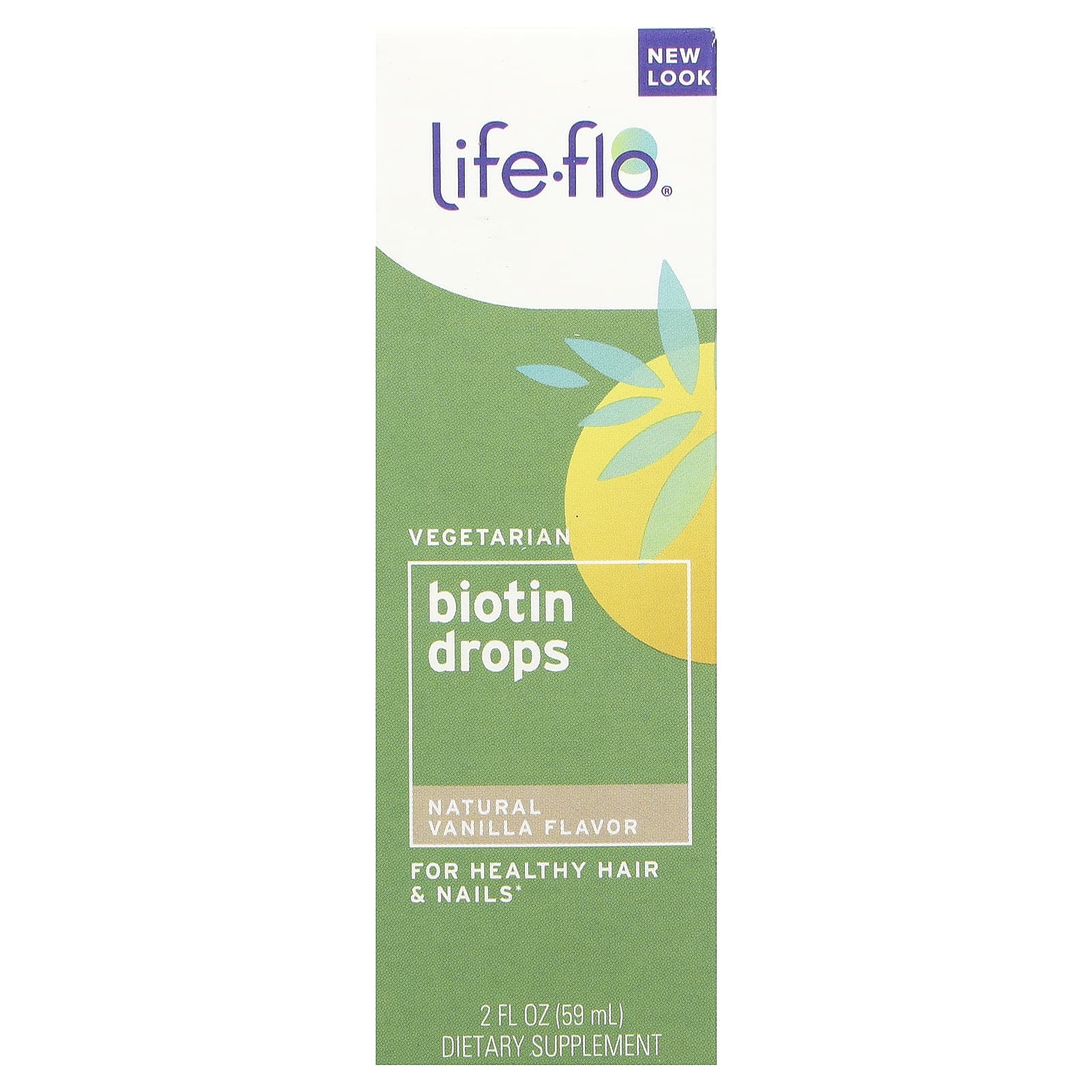 Life-flo, Biotin Drops, Natural Vanilla , 2 fl oz (59 ml) - Image 1