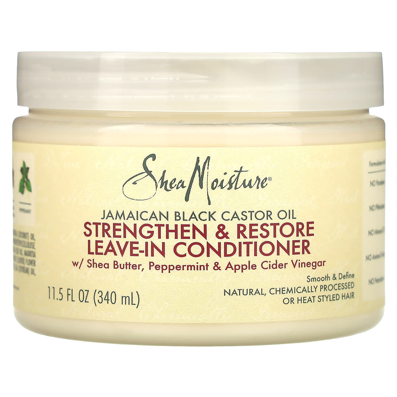 SheaMoisture, Jamaican Black Castor Oil, Strengthen & Restore Leave-In Conditioner, 11.5 fl oz (340 ml) - Image 1