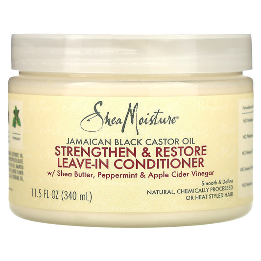 SheaMoisture, Jamaican Black Castor Oil, Strengthen & Restore Leave-In Conditioner, 11.5 fl oz (340 ml) - Image 1