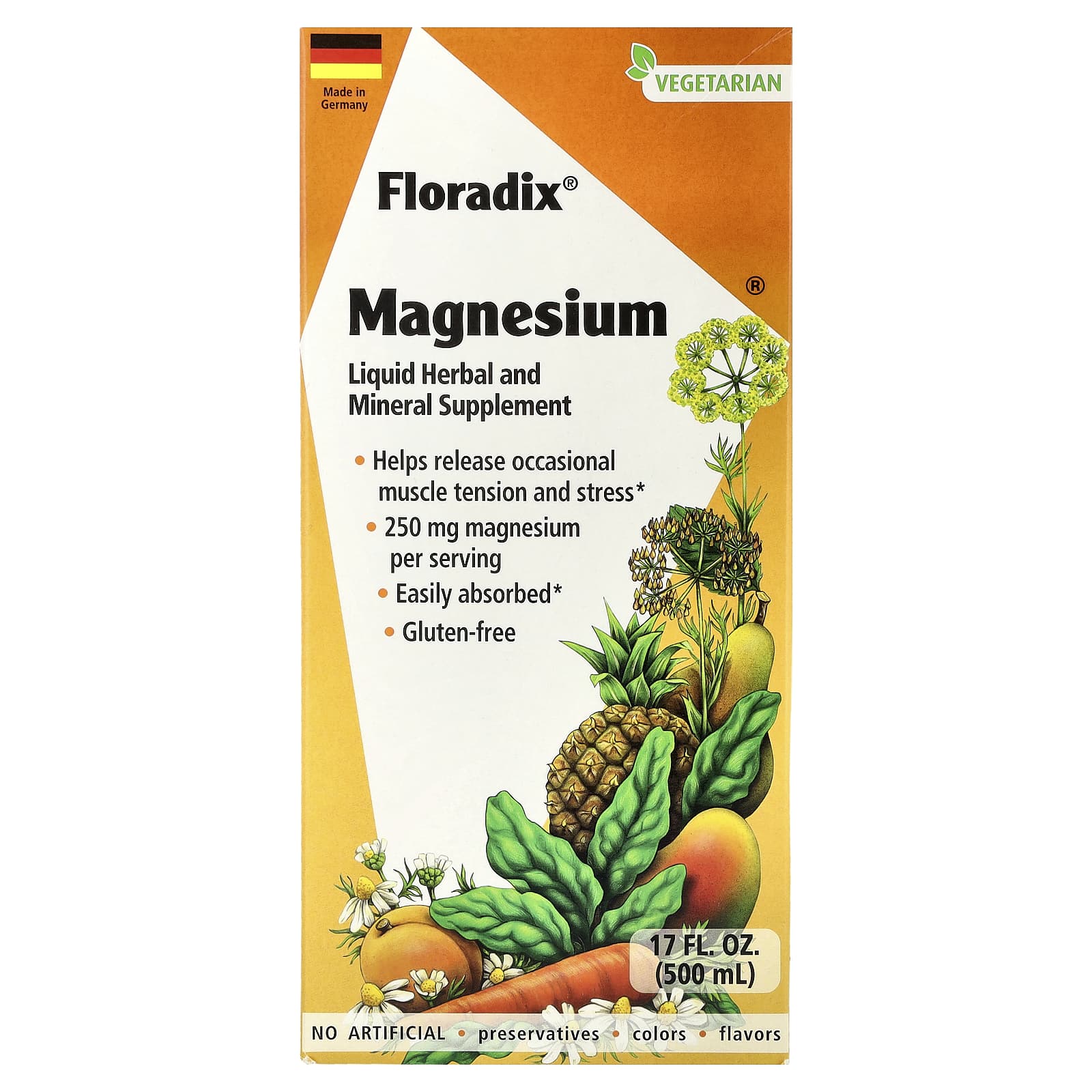 Floradix Magnesium Supplement - 17 fl oz (500 ml) - Vegetarian, Gluten-Free - Image 1