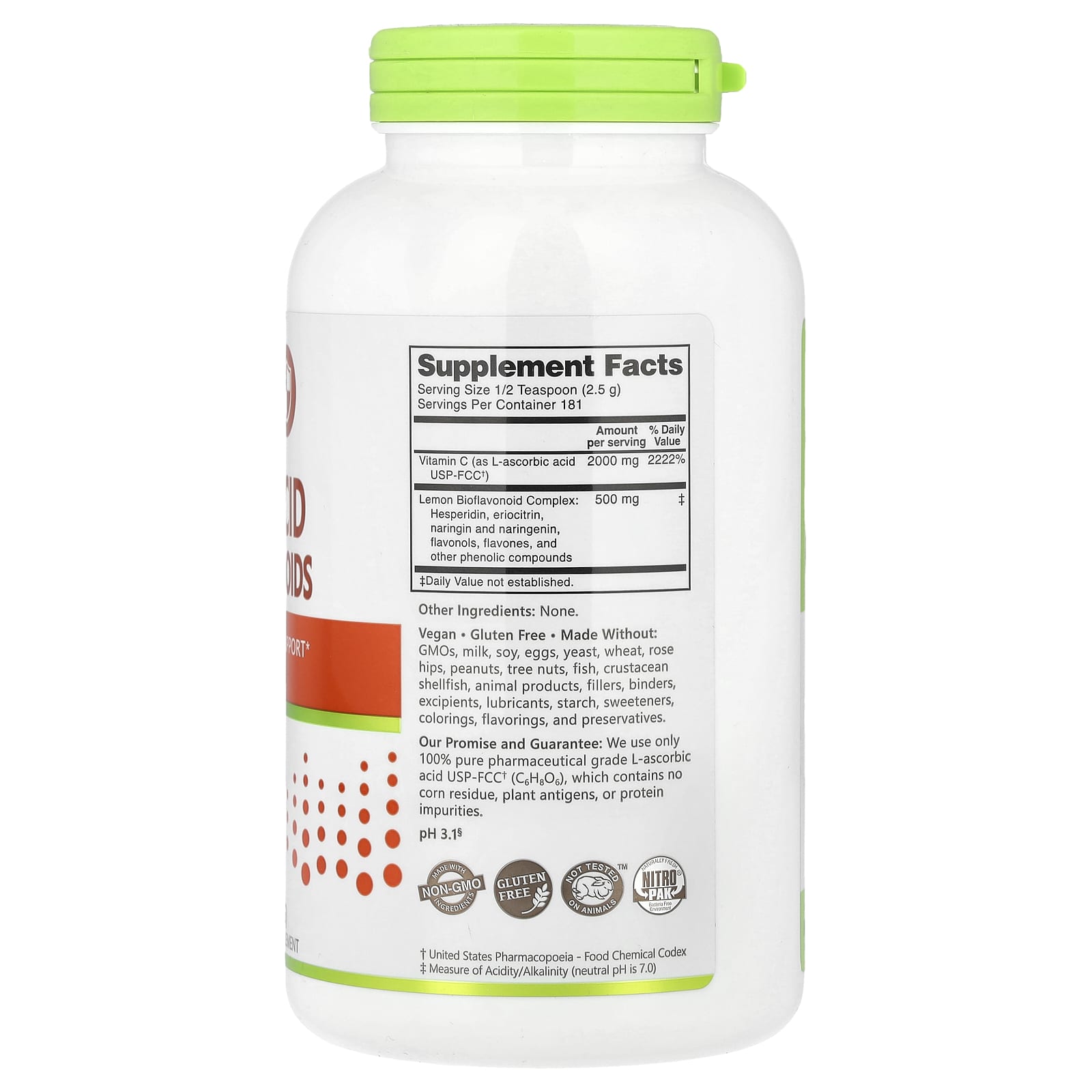 NutriBiotic, Immunity, Ascorbic Acid with Bioflavonoids, Crystalline Powder, 16 oz (454 g) - Image 2