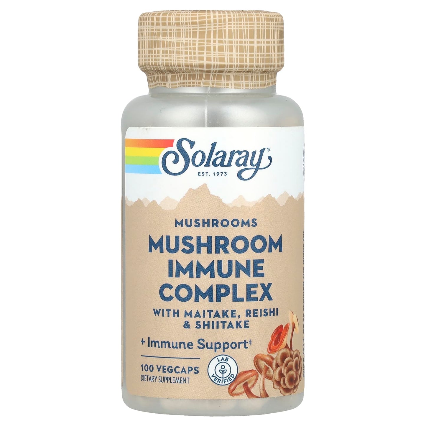 Solaray, Mushroom Immune Complex with Maitake, Reishi & Shiitake, 100 VegCaps - Image 1