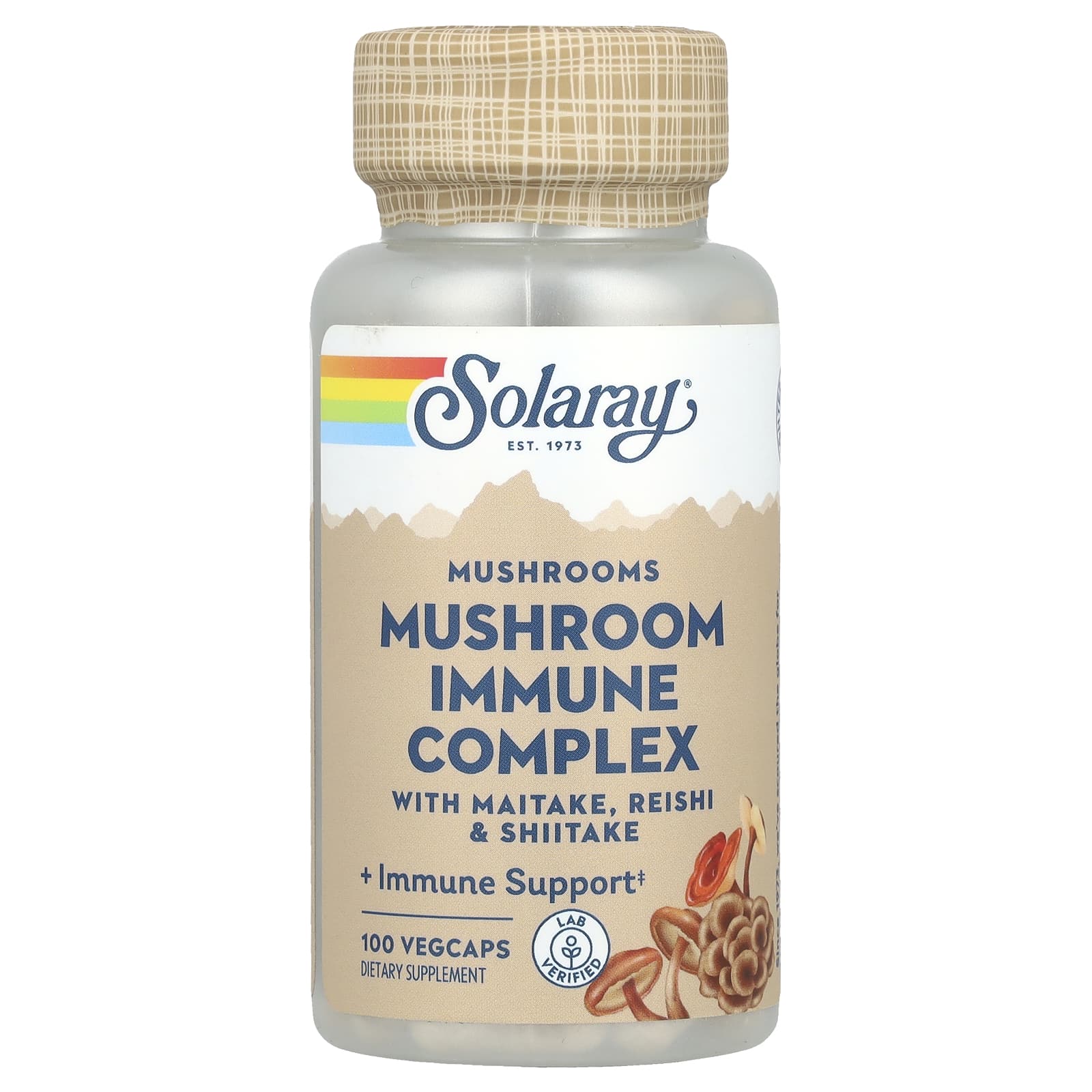 Solaray, Mushroom Immune Complex with Maitake, Reishi & Shiitake, 100 VegCaps - Image 1