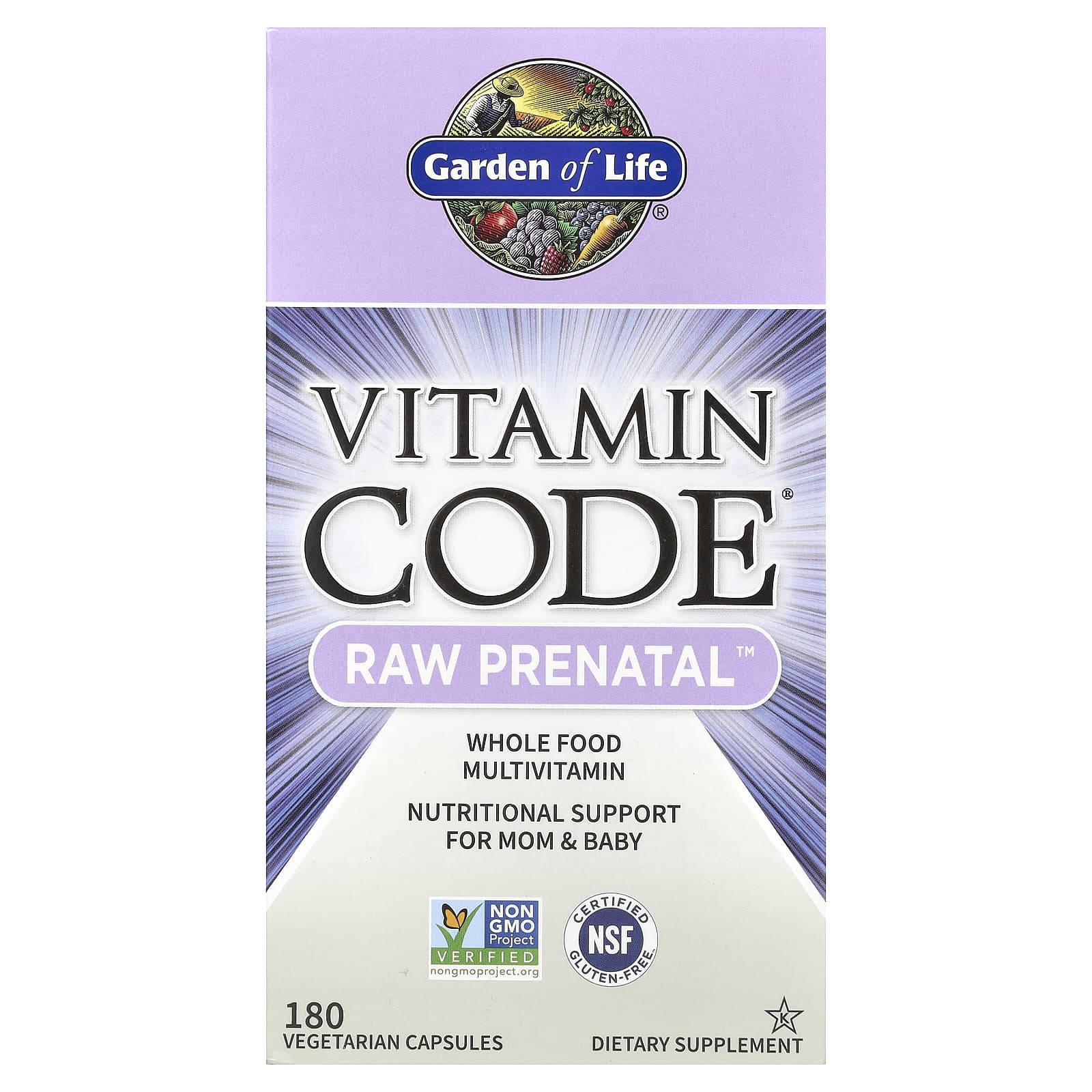 Garden of Life RAW Prenatal Vitamin Code for Mom & Baby - Image 1