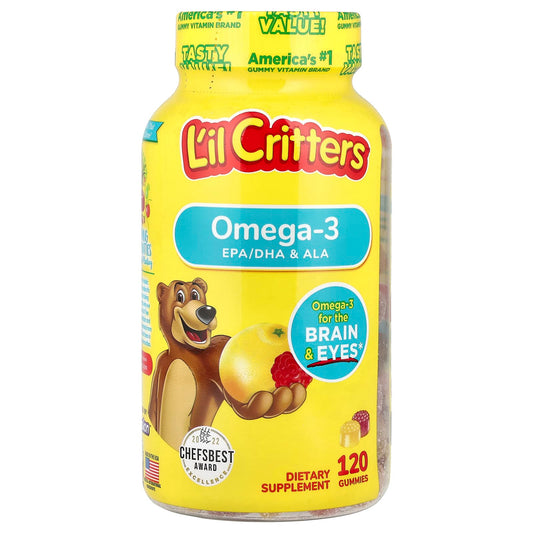 L'il Critters, Omega-3 Gummies, Zesty Raspberry-Lemonade , 120 Gummies - Image 1