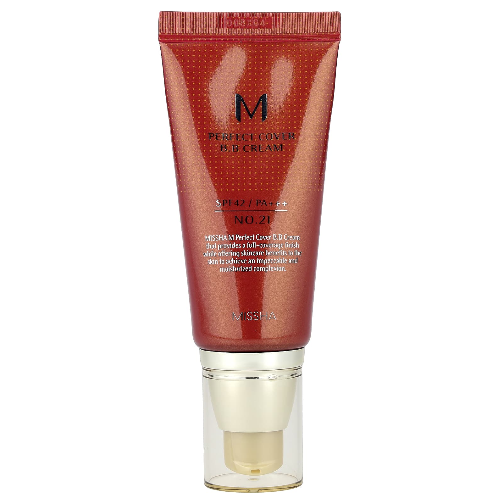 Missha, M Perfect Cover B.B Cream, SPF 42 PA+++, No. 21 Light Beige, 1.69 fl oz (50 ml) - Image 1
